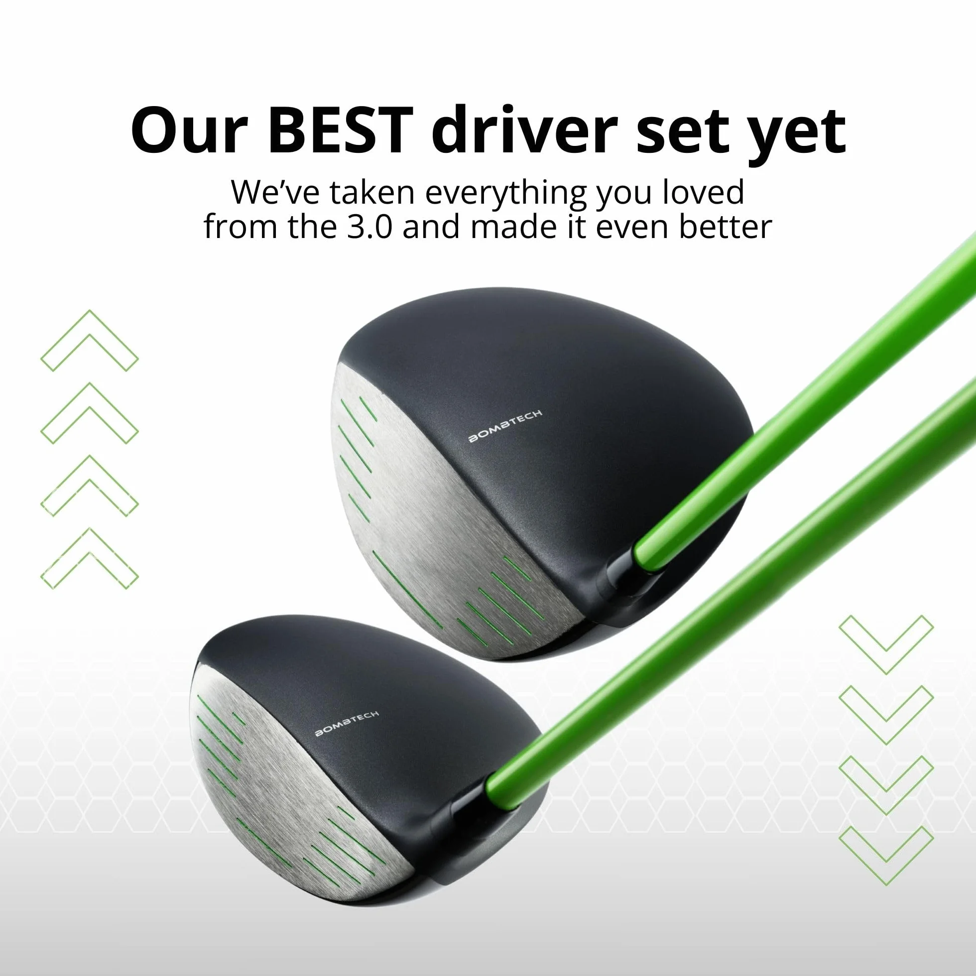 BombTech Golf 4.0 Driver e 3 Legno Bundle Premium Golf Wood Set per uomo