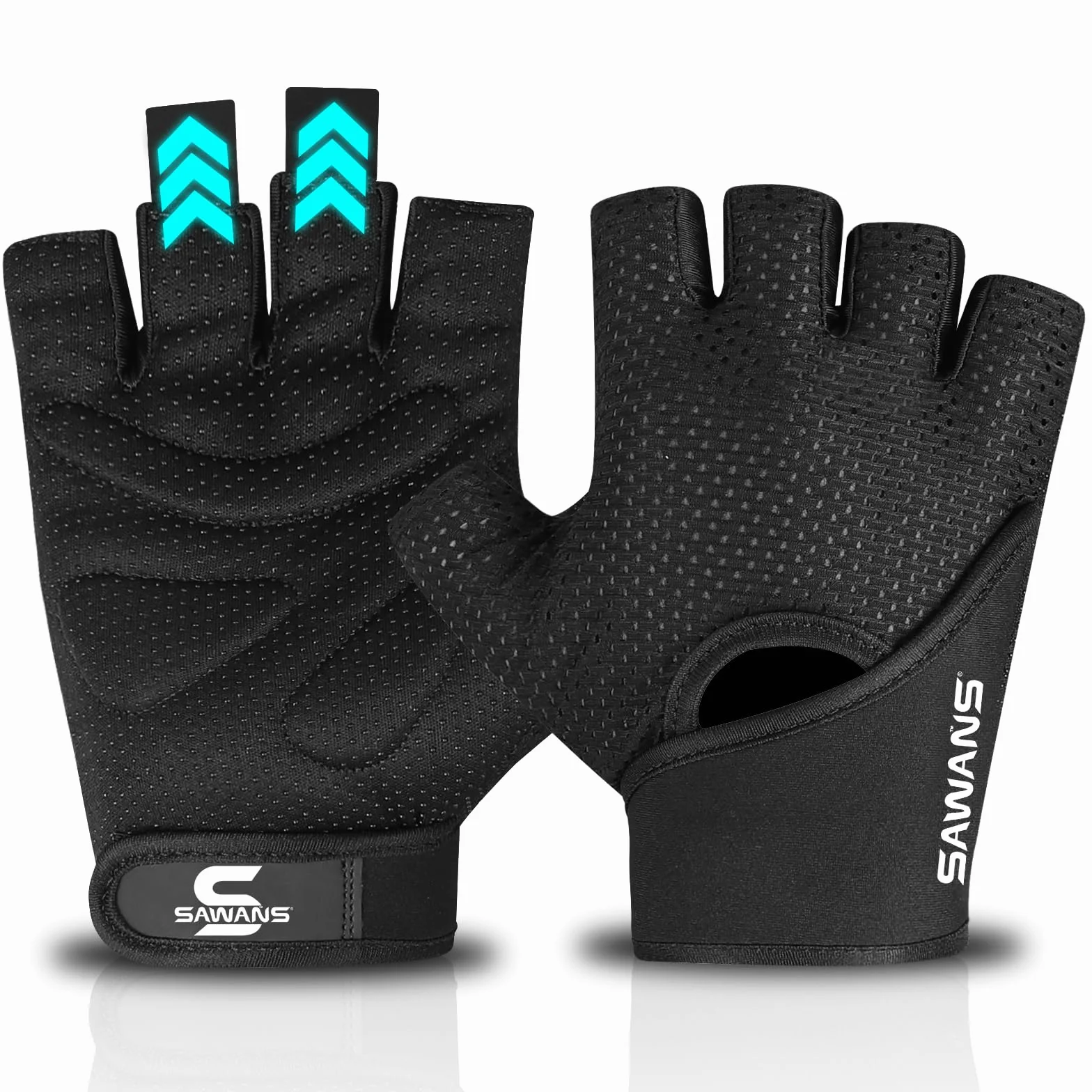 SAWANS Guanti da palestra traspiranti elastici in silicone antiscivolo per sollevamento pesi trazioni bodybuilding