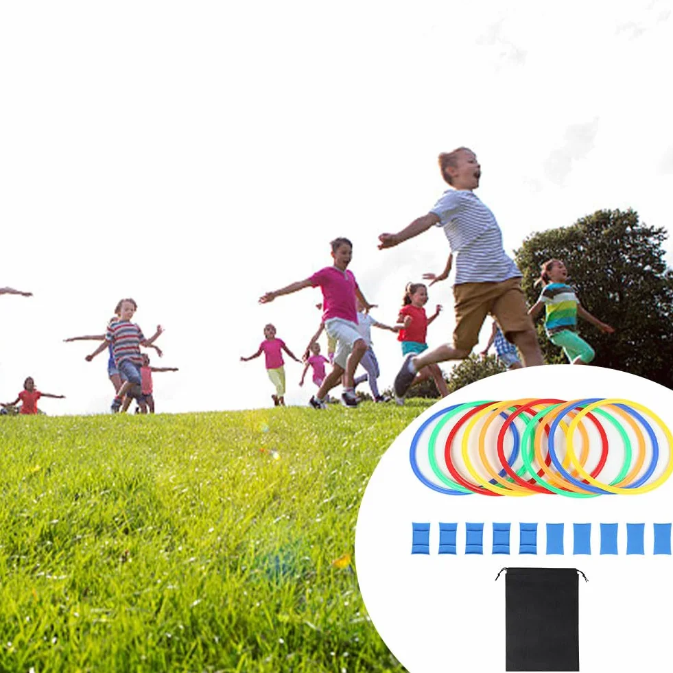 Kiuiom Anelli Di Allenamento Per Velocità E Agilità,Set Di Giochi Da Giardino,10 Pezzi