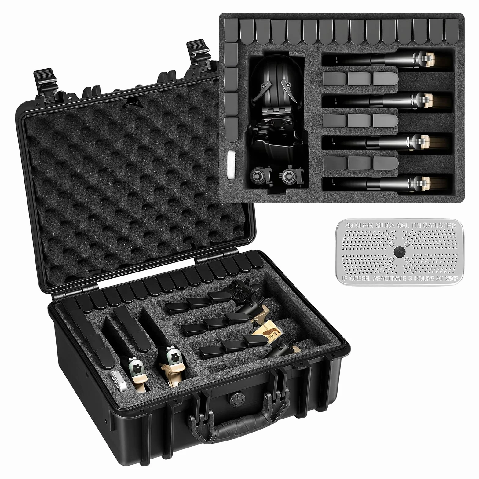 VEVOR Custodia Rigida per Pistola Impermeabile IP67 475x415x215 mm Modulo di Stoccaggio Personalizzabile 6 Pistole