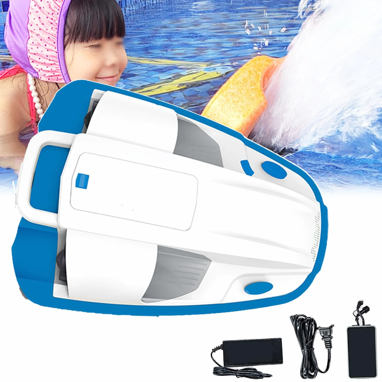 Scooter Subacqueo Portatile 200 W 53,5x39,5x13,1 cm Capacità Carico ≤50 kg 2 Velocità 30 Minuti Blu