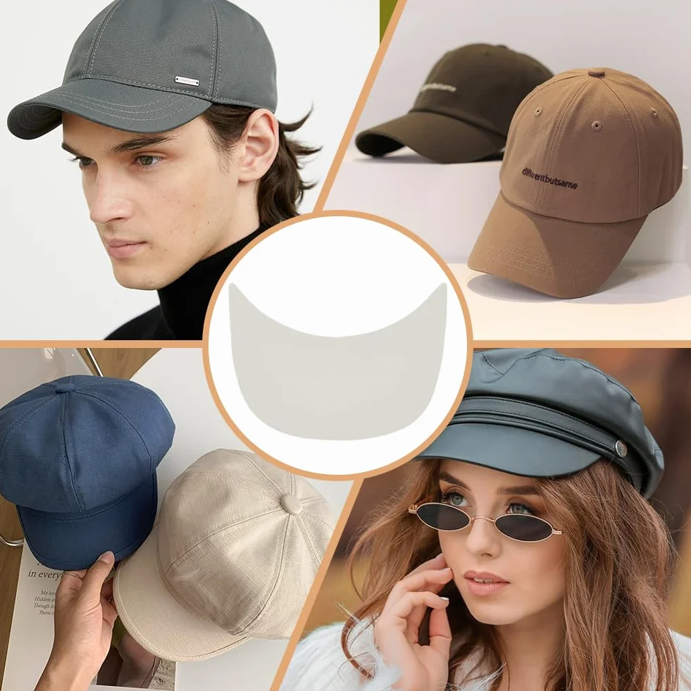 BENECREAT Inserto Visiera Berretto 20 pz - Cappello Plastica Tesa Sagomata per Cucito Artigianato