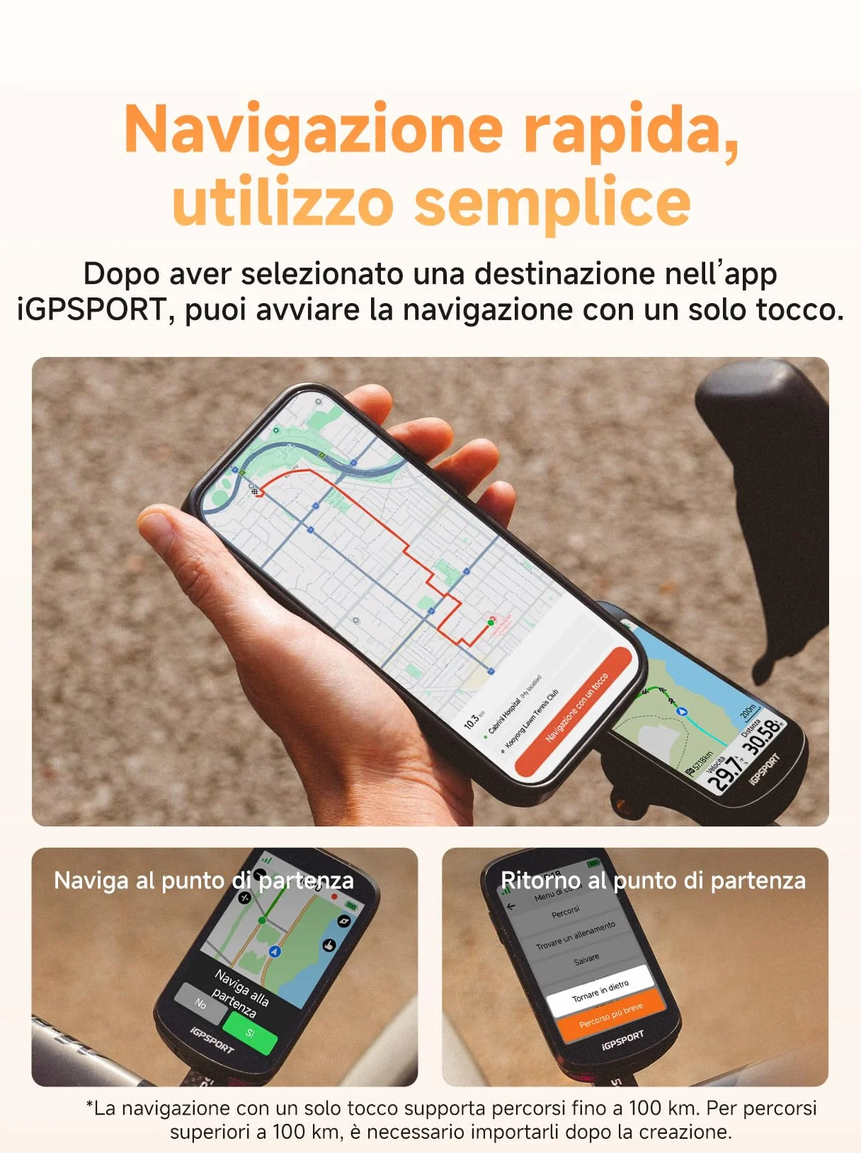 iGPSPORT BSC500 Ciclocomputer GPS per Bici, Schermo Touch 3,3", Navigazione Vocale, Campanello Elettronico