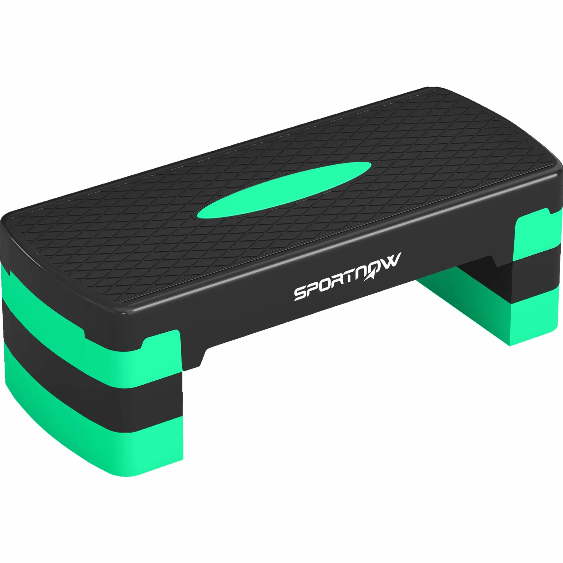 SPORTNOW Stepper Aerobico Regolabile, Step Palestra Altezza 10/15/20cm, Fitness Casa Cardio e Forza, Verde