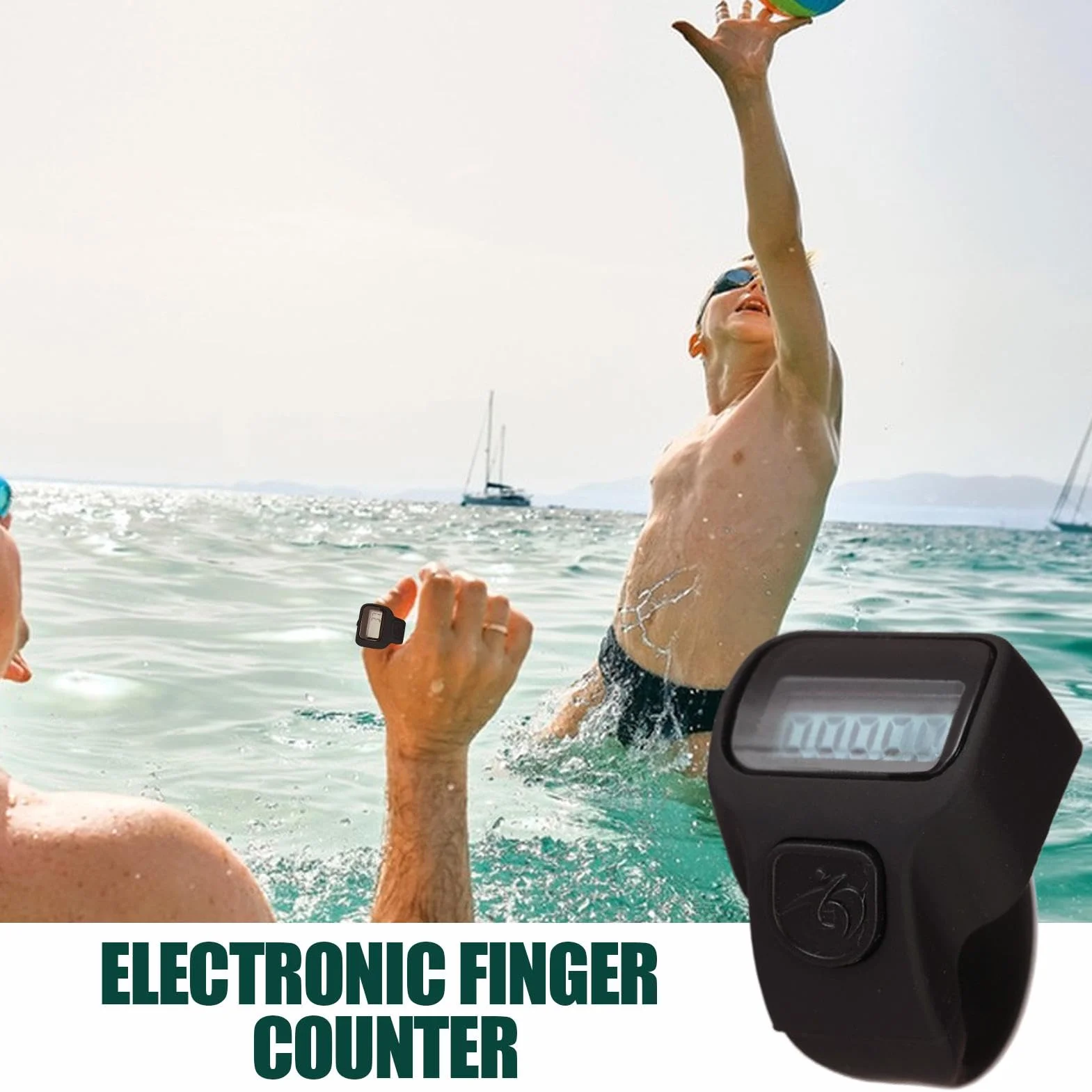 Generico Contatore Dito Palmare Portatile LCD Multifunzionale per Sport Fitness all'aperto