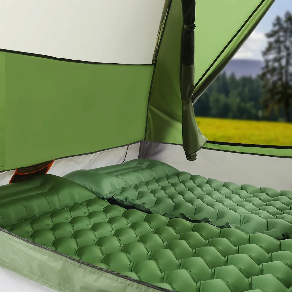 Tenda Campeggio 2-4 Persone Automatica Doppia Porta Anti UV Impermeabile 2 in 1 Interna Esterna