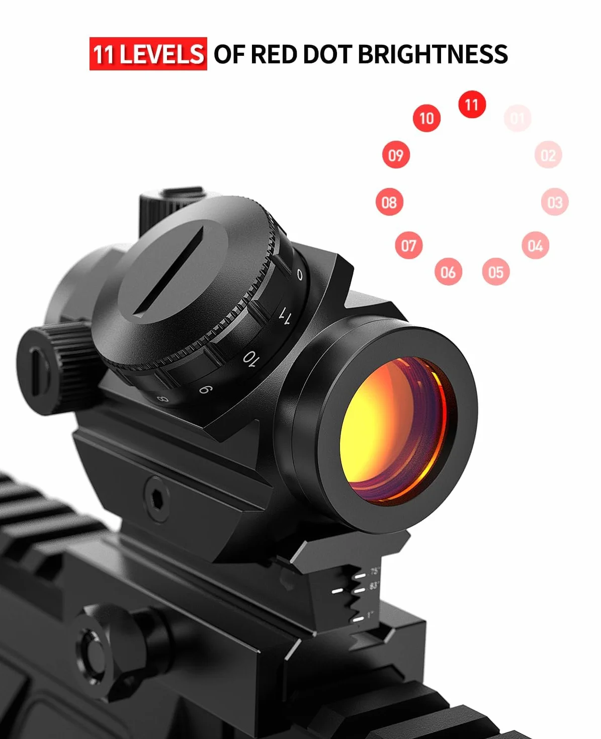 Feyachi RDS-10 Red Dot Softair 4MOA 1x22 mm Mirino Tattico Picatinny 20mm/22mm