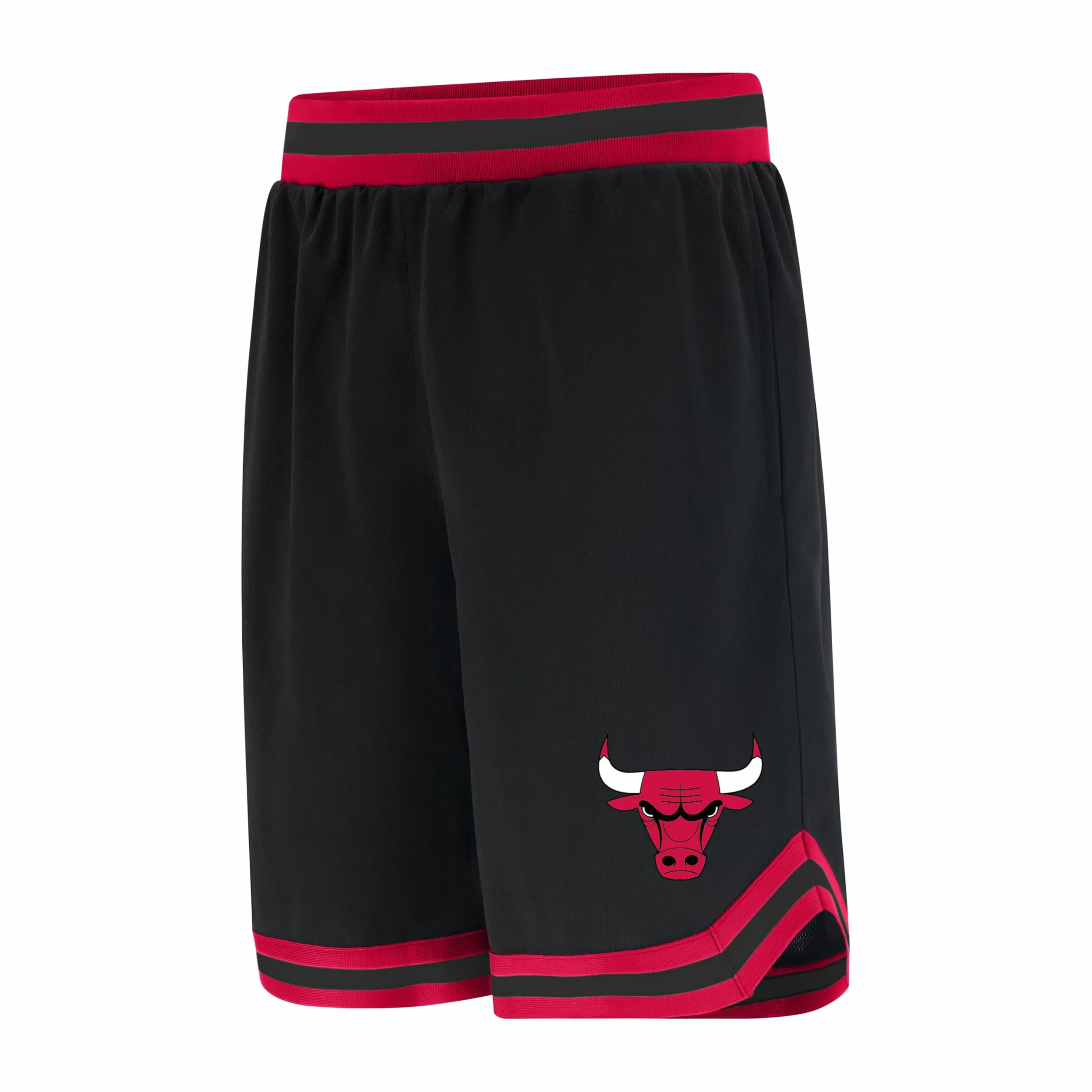 NBA Ultra Game GSM3547F Woven Team Logo Poly Mesh Basket Shorts Nero, M