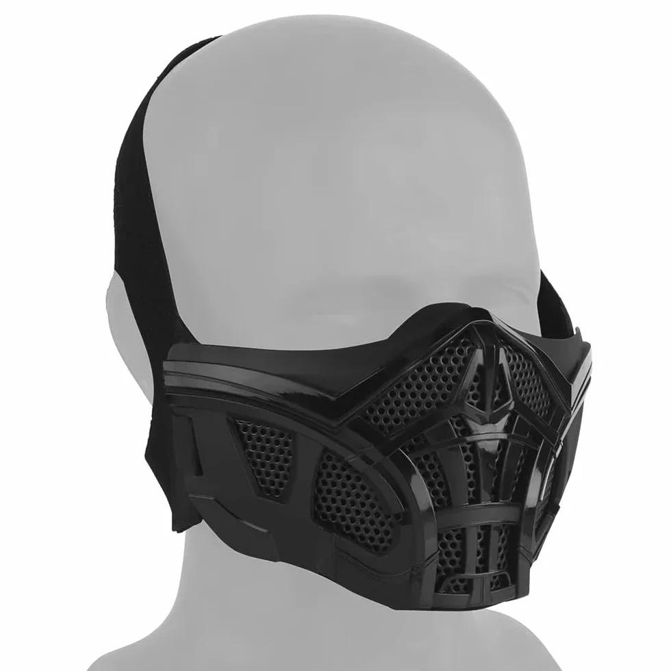Peminkoo Maschera Tattica Mezza Faccia Paintball Airsoft Protettiva Scorpione Design Silicone