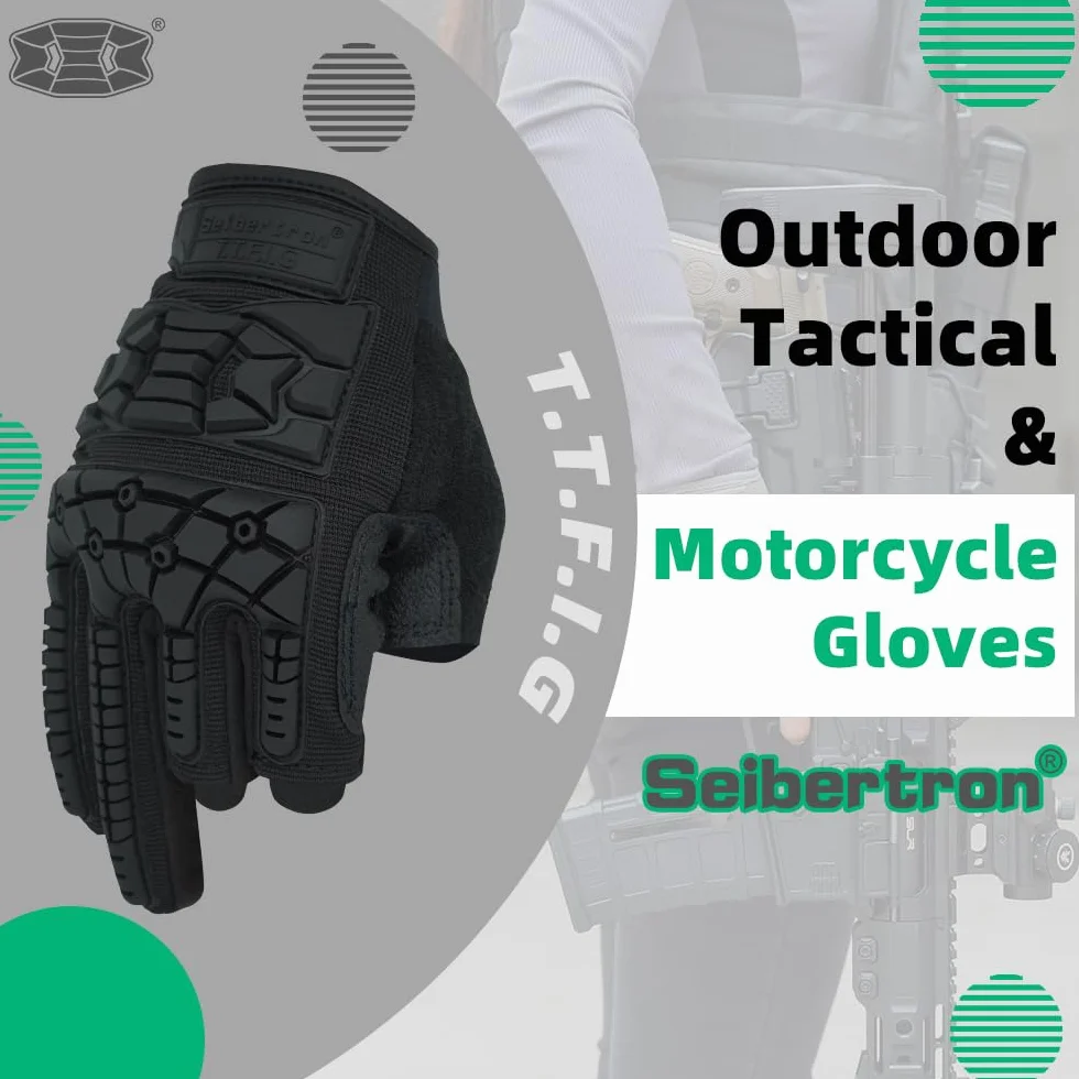 Seibertron T.T.F.I.G 2.0 Destrezza tattico Militari Unisex Guanti Flessibile Protezione per Caccia da Combattimento Airsoft Paintball Motorcycle Moto Equitazione Esterno Guanti