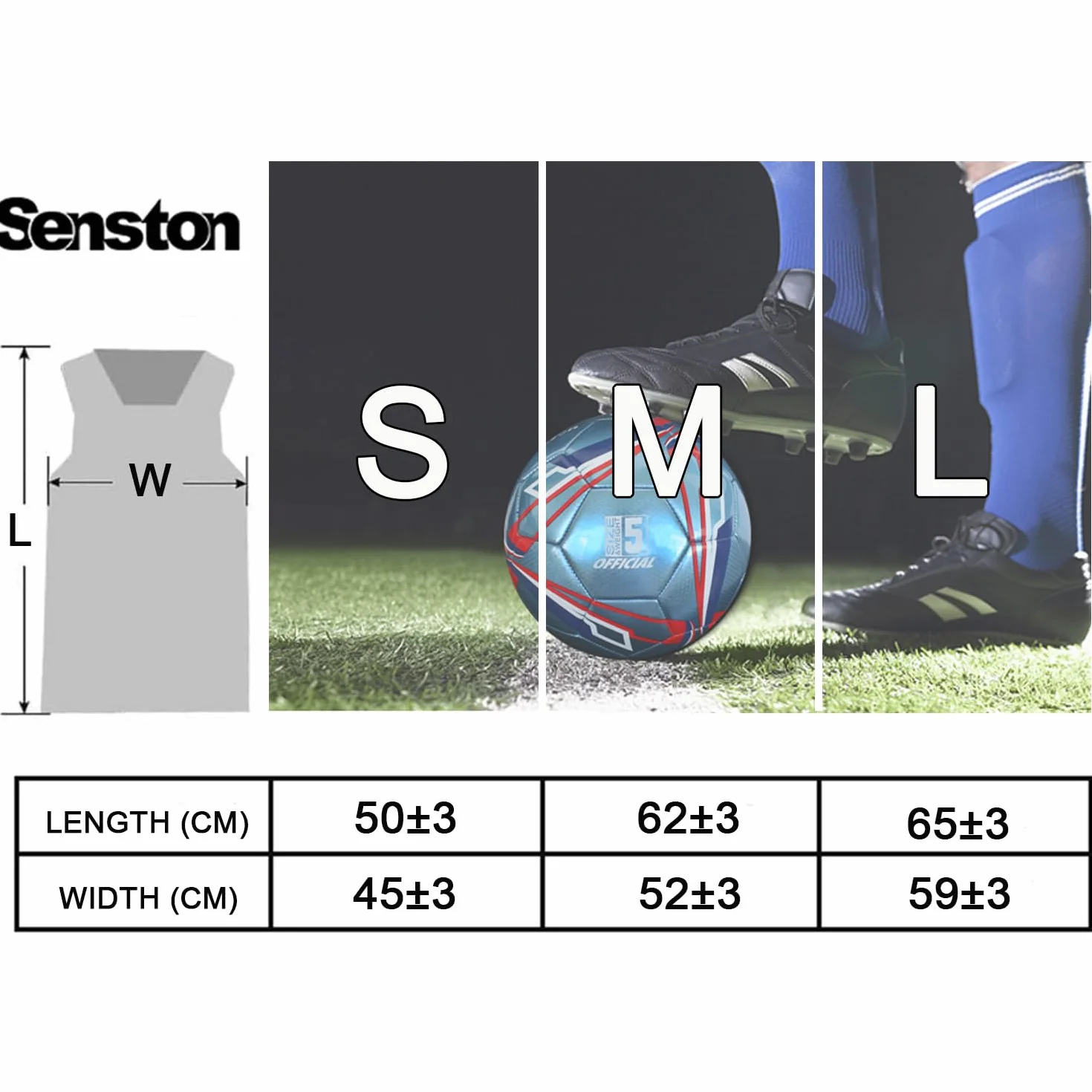 Senston 12 X Sport Pinnies Adulti Gilet Calcio Pettorali Nero 3 Dimensioni