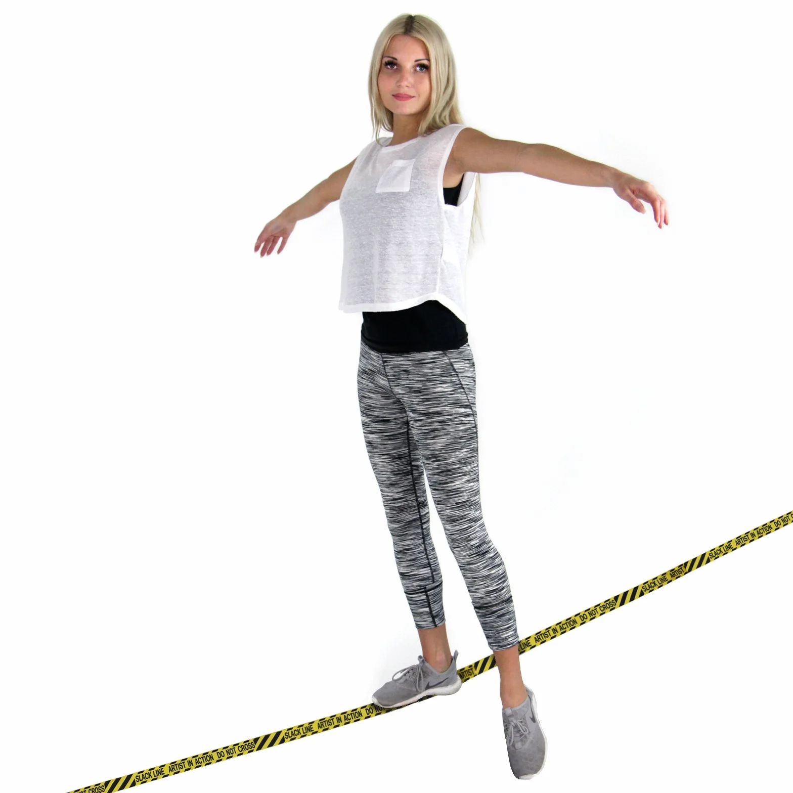 ALPIDEX Slackline 15 m per principianti e esperti, carico max 2 tonnellate, borsa da trasporto, giallo