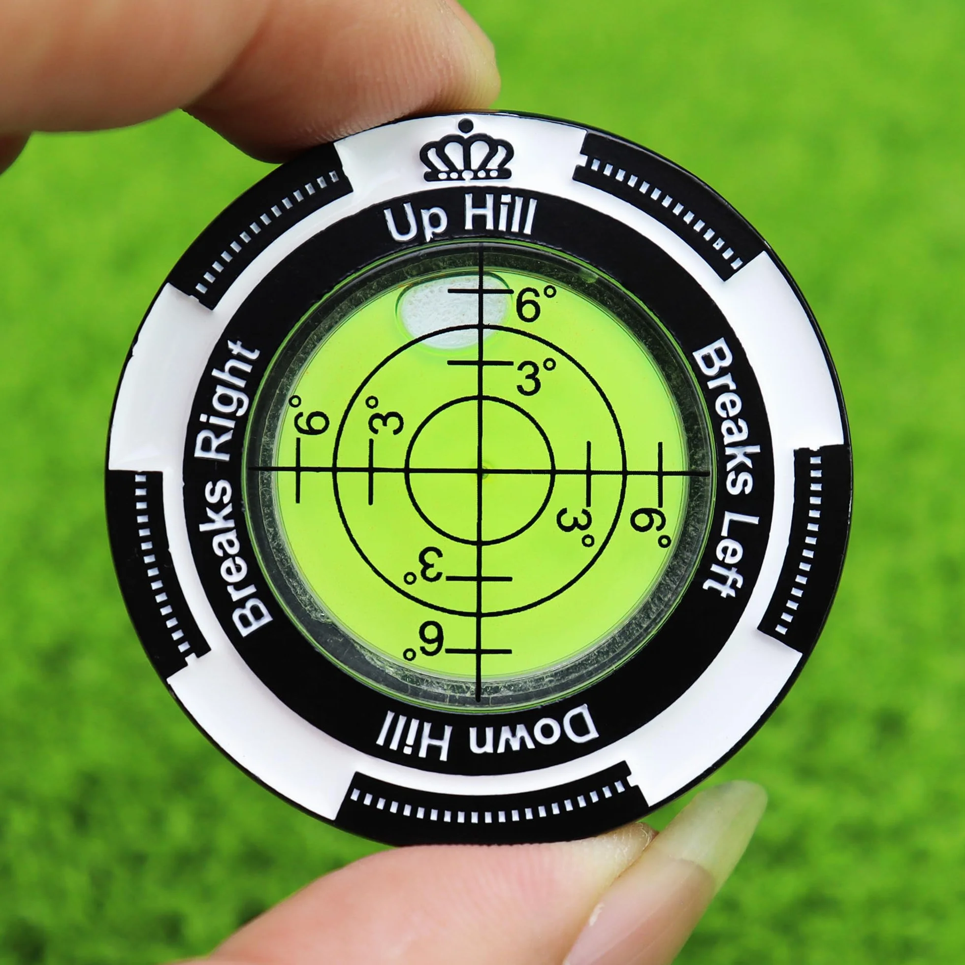Golf Reader Horizontal Ball Marker z Poziomnicą, Precyzyjny Czytnik Zieleni, Klips na Czapkę
