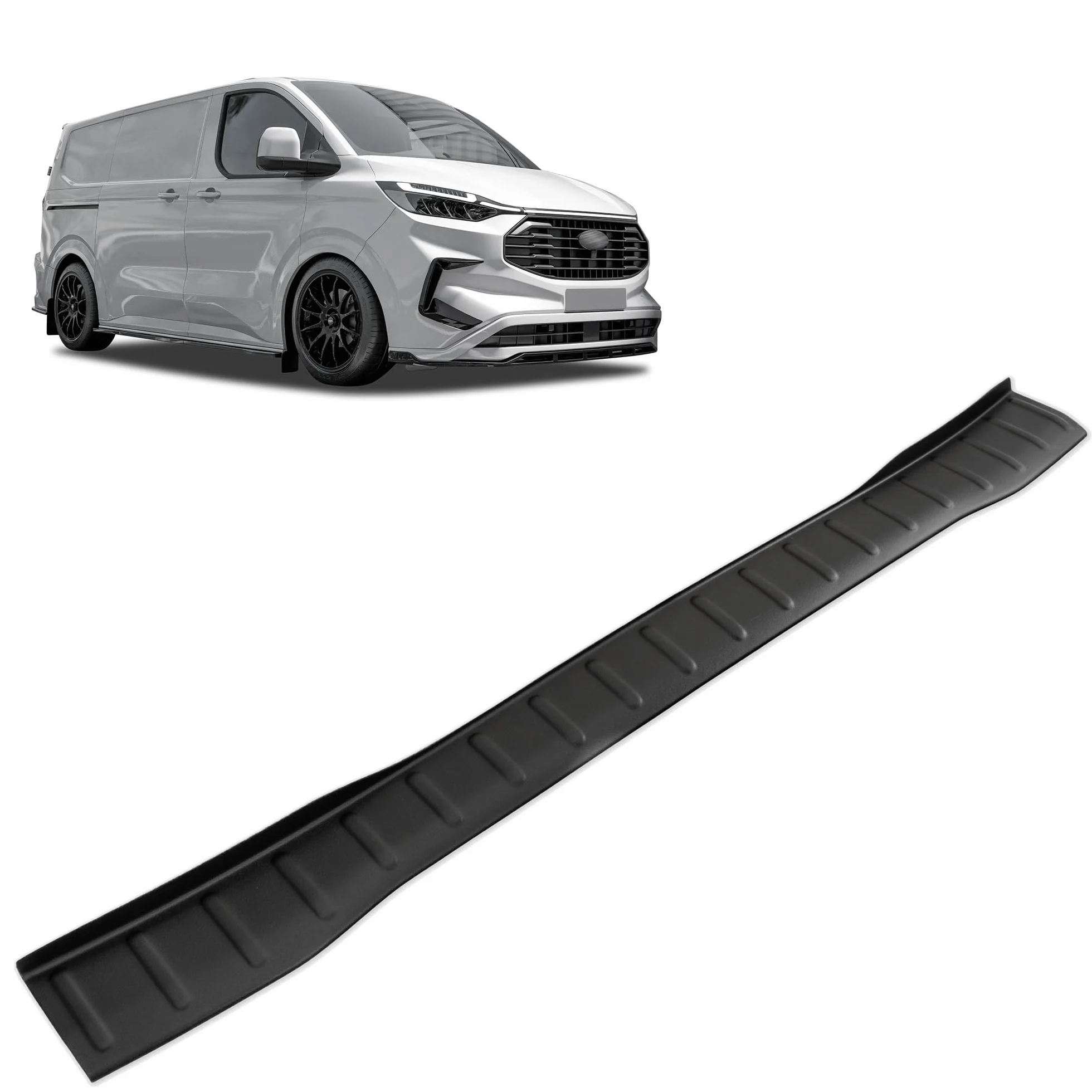 CHROMEMASTER | Protezione Paraurti Posteriore Compatibile con Ford Transit Custom 2023+; Plastica ABS, Opaco, Nero; Proteggi il Paraurti Posteriore della tua Auto dai Danni