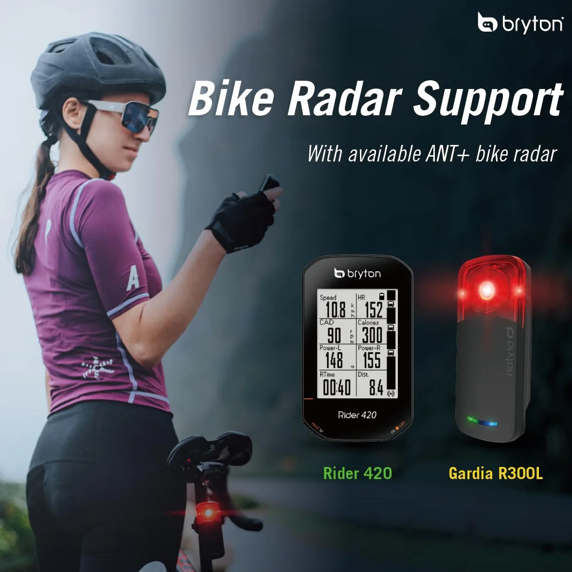 Bryton Rider 420 Sensor Bundle GPS Ciclismo, 35h Bateria, Nawigacja Trasy