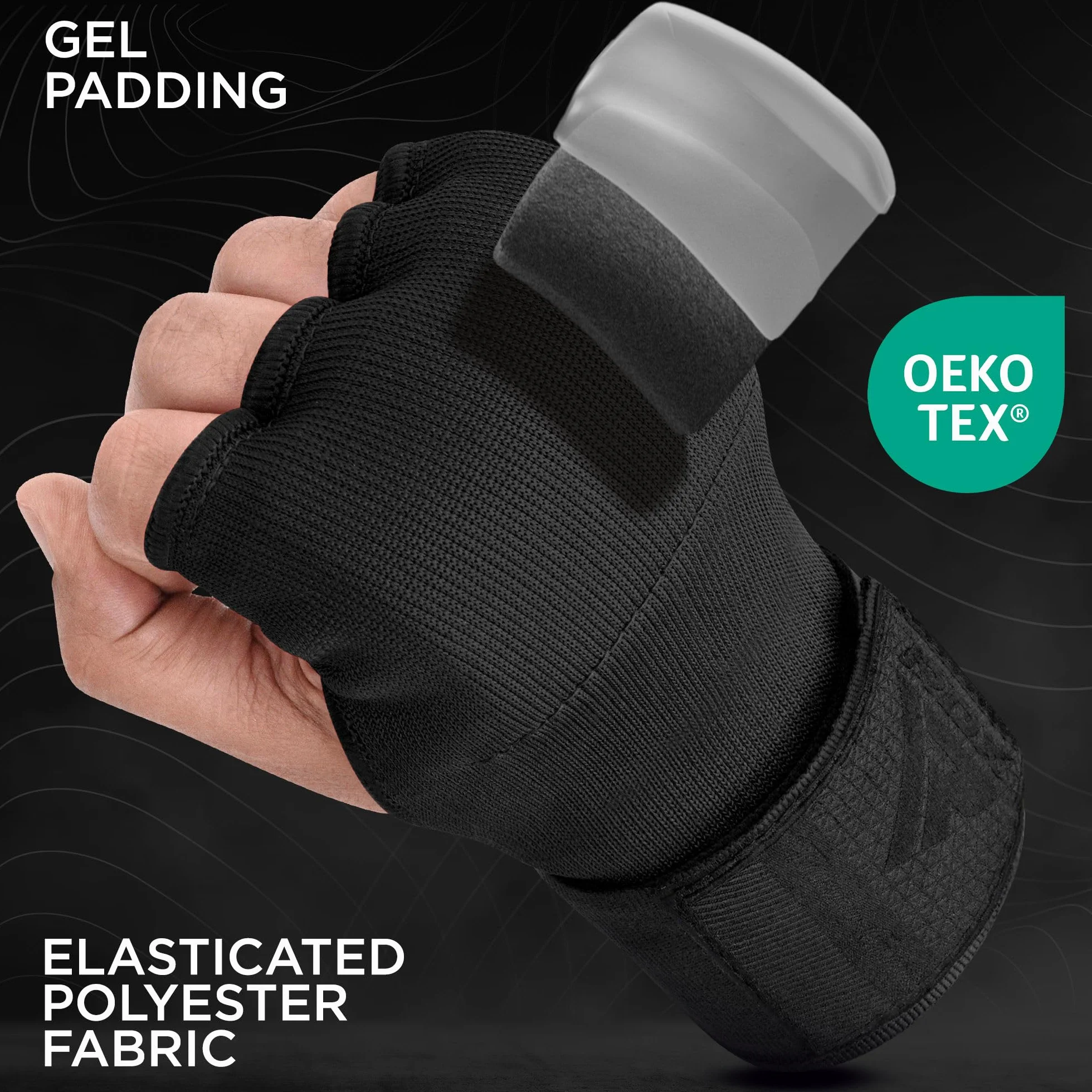 RDX Gel Fasce Boxe Sottoguanti 100cm Elastico Polsiere Protezione Pugilato Allenamento