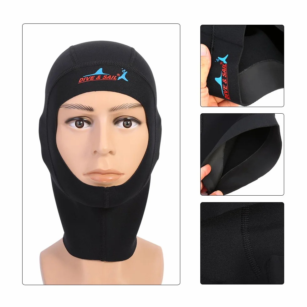 Alomejor Cappuccio da Sub 1mm 3mm Neoprene per Snorkeling Kayak Sport Acquatici
