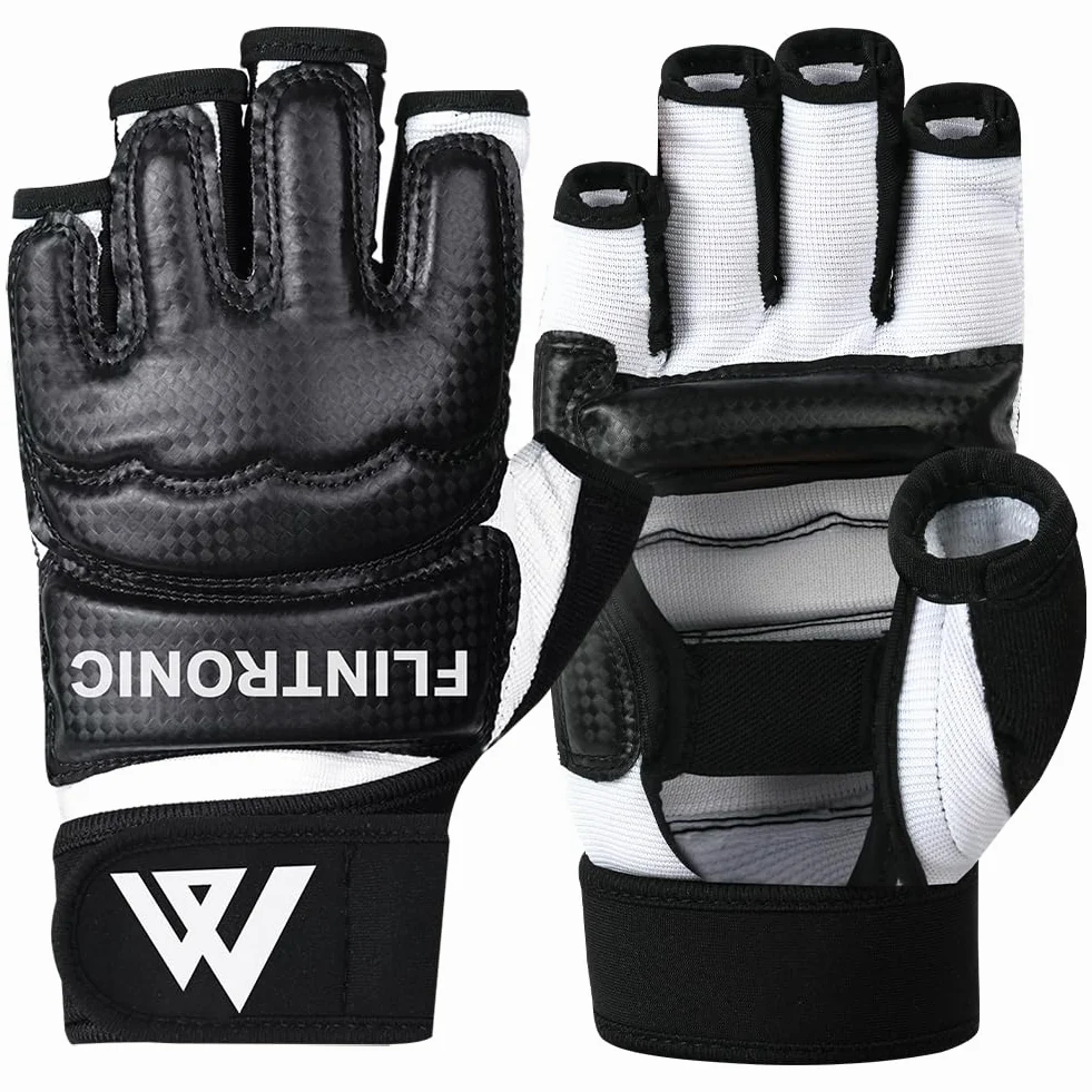 Flintronic Guanti da Boxe per Allenamento MMA Karate Taekwondo Muay Thai con Fascia Elastica