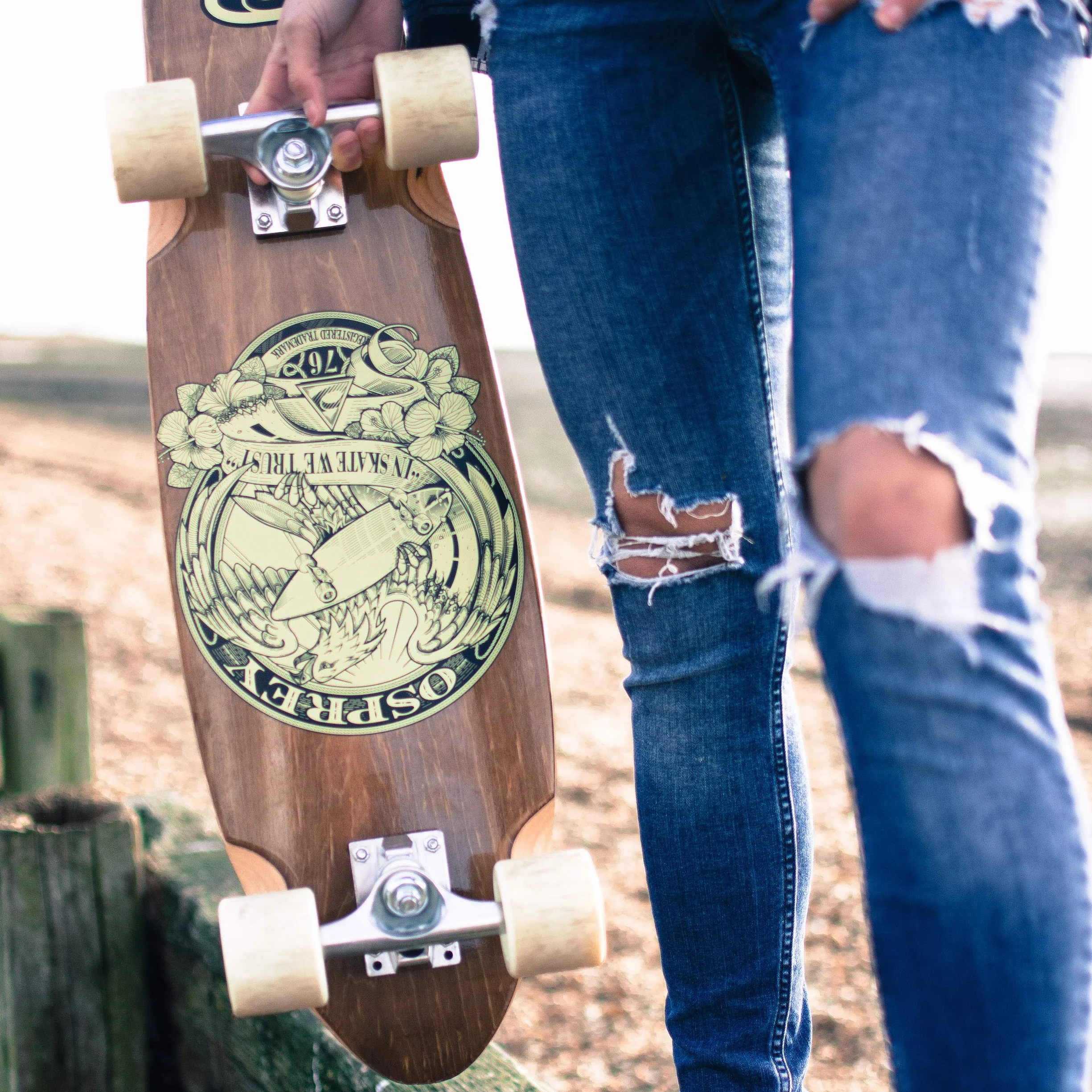 Osprey Unisex Singolo kicktail Complete Skateboard Cruiser