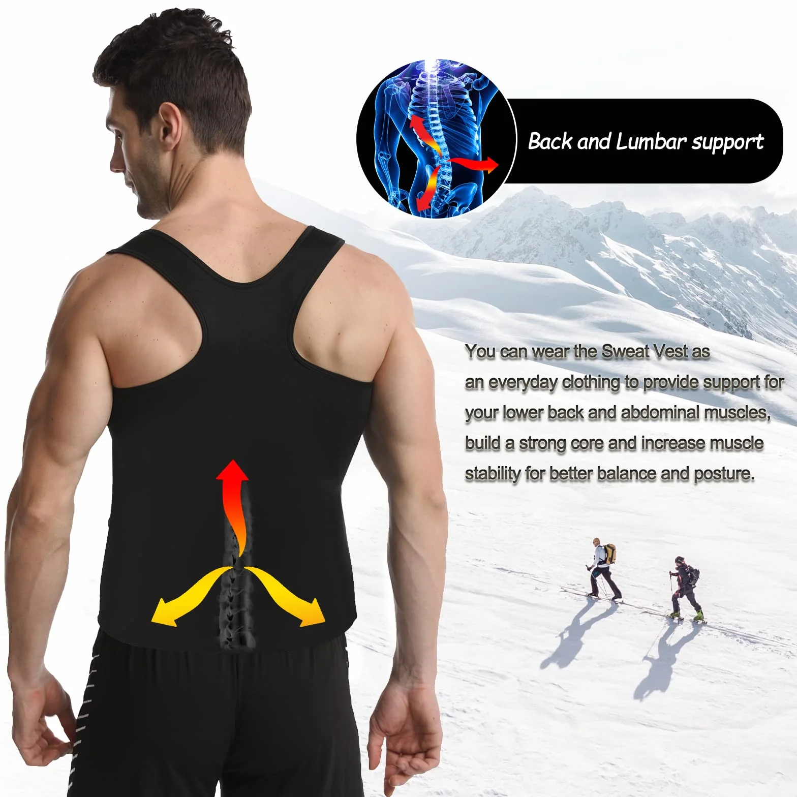 FEimaX Gilet Dimagrante Uomo Neoprene Sauna Body Shaper Fitness Snellente