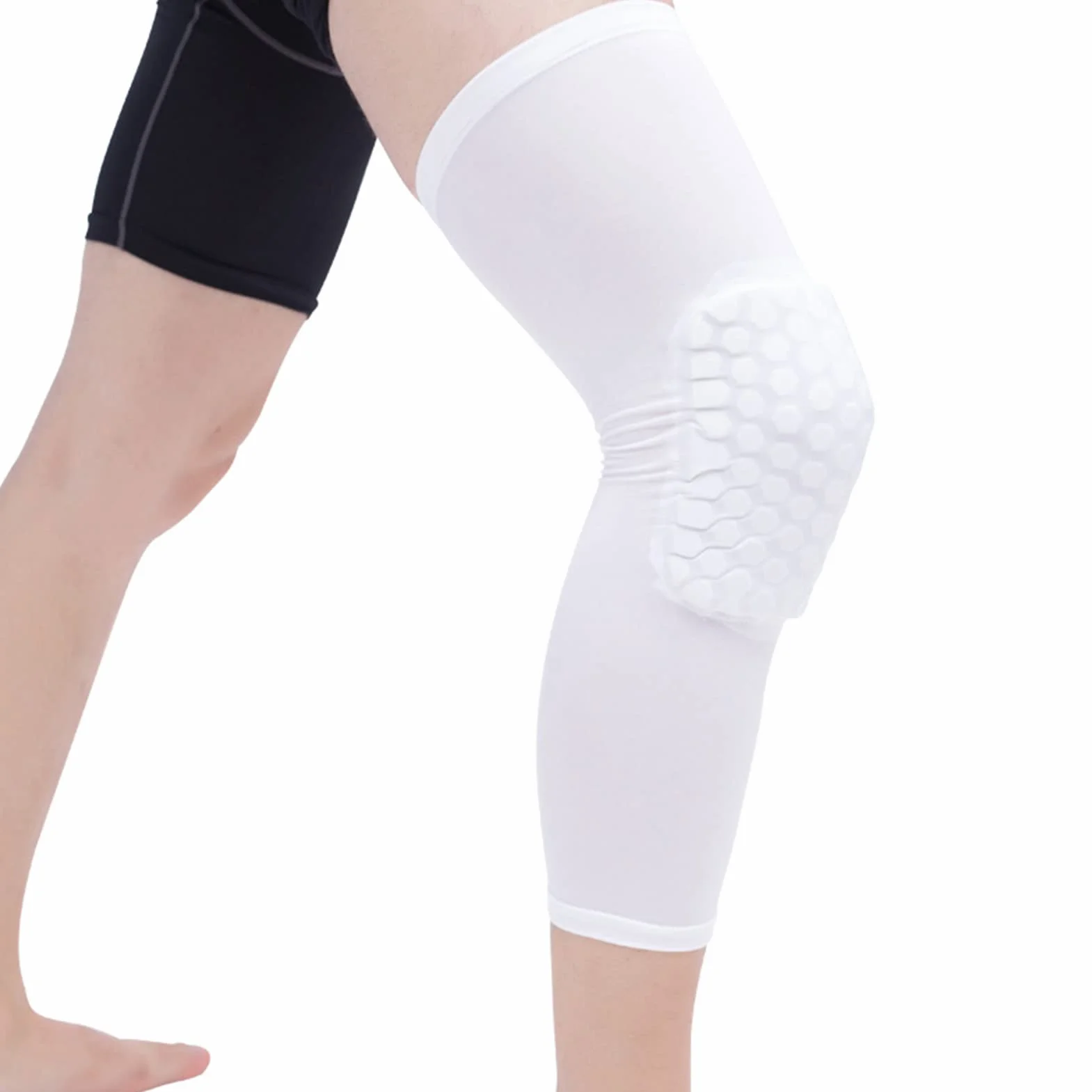 Ginocchiera Unisex a Compressione Anticollisione a Nido d'Ape per Pallacanestro (M 160-175 cm)