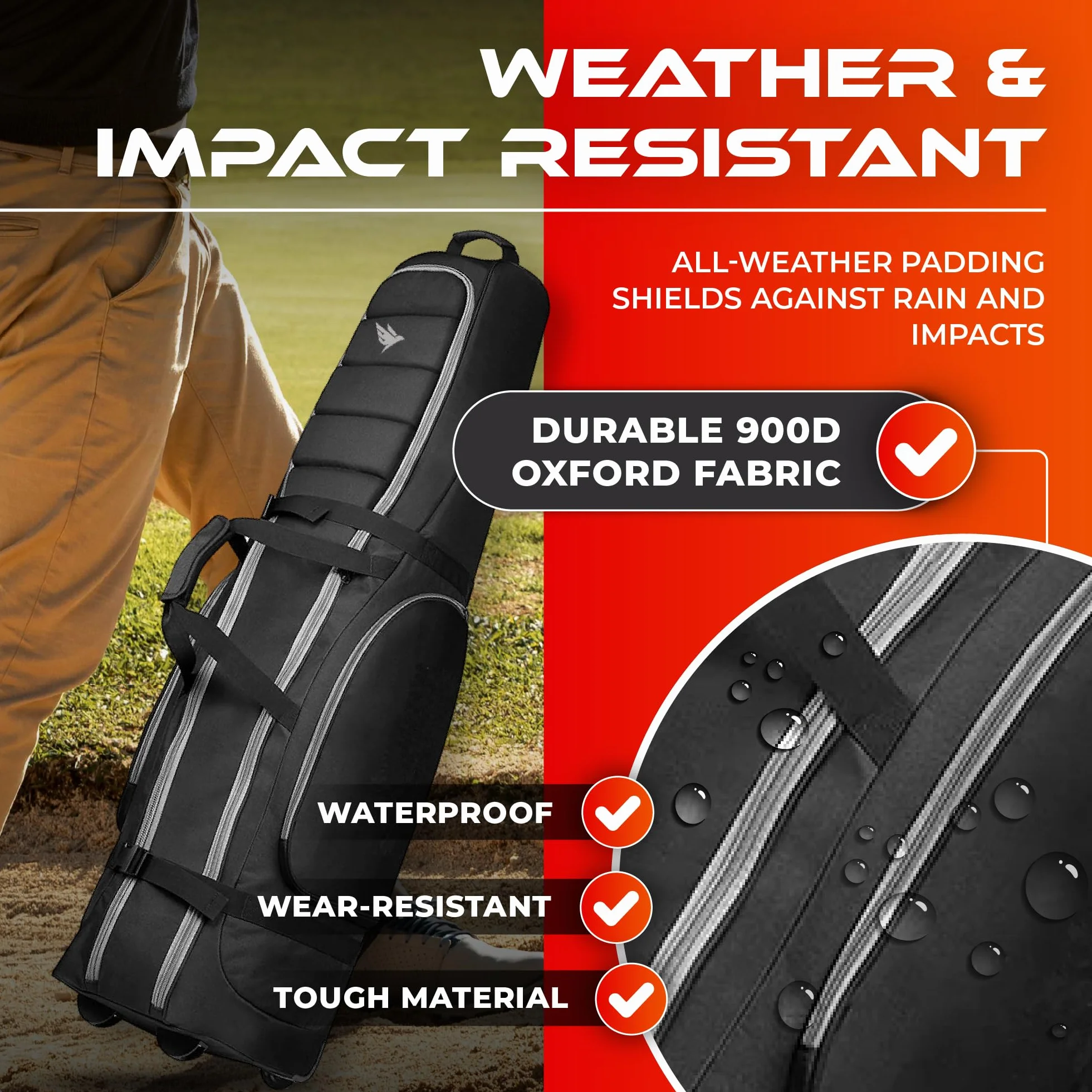 SWIFTEE Borsa da viaggio imbottita per attrezzatura da golf, in tessuto Oxford 900D, impermeabile e resistente all'usura, tasche extra grandi per accessori da golf e scarpe da golf