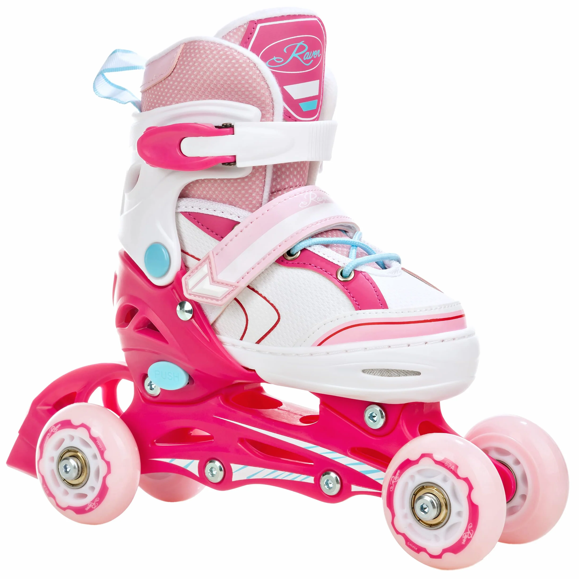 Pattini a rotelle per bambini 3 in 1 regolabili Raven con pattini quad