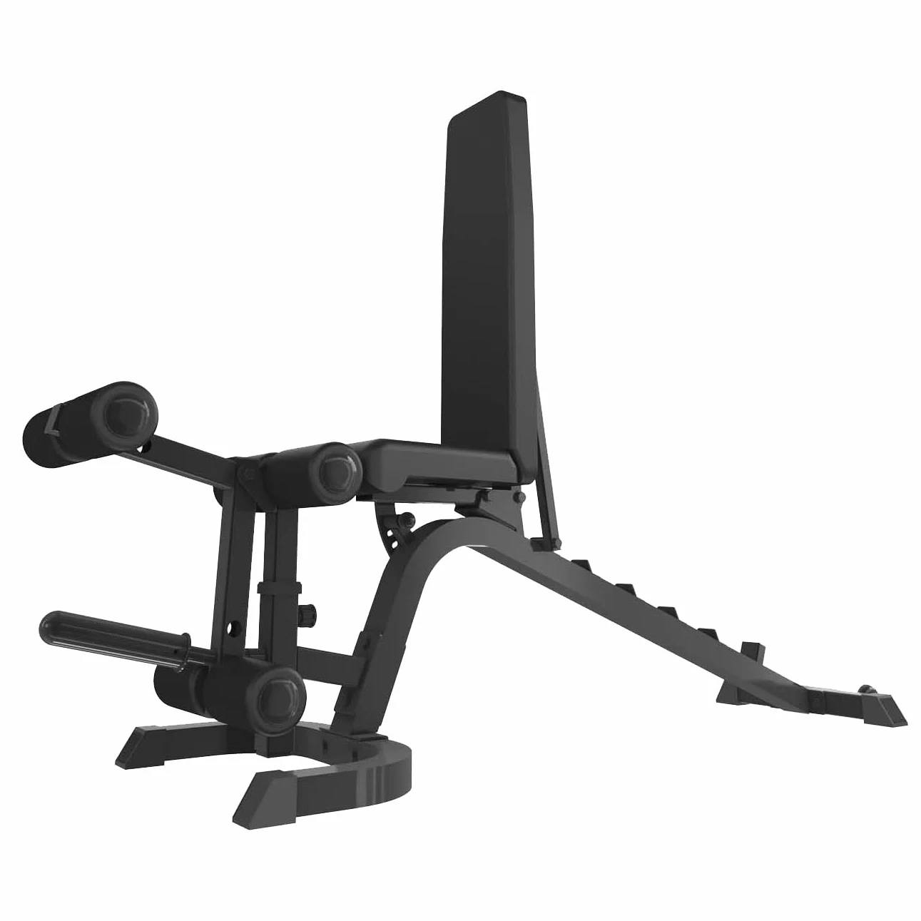 TOORX WBX 220 MULTIFIT Panca multiuso, ruote di trasporto, adattatore per utilizzo dischi in ghisa con foro ø 50 mm, Leg curl incluso