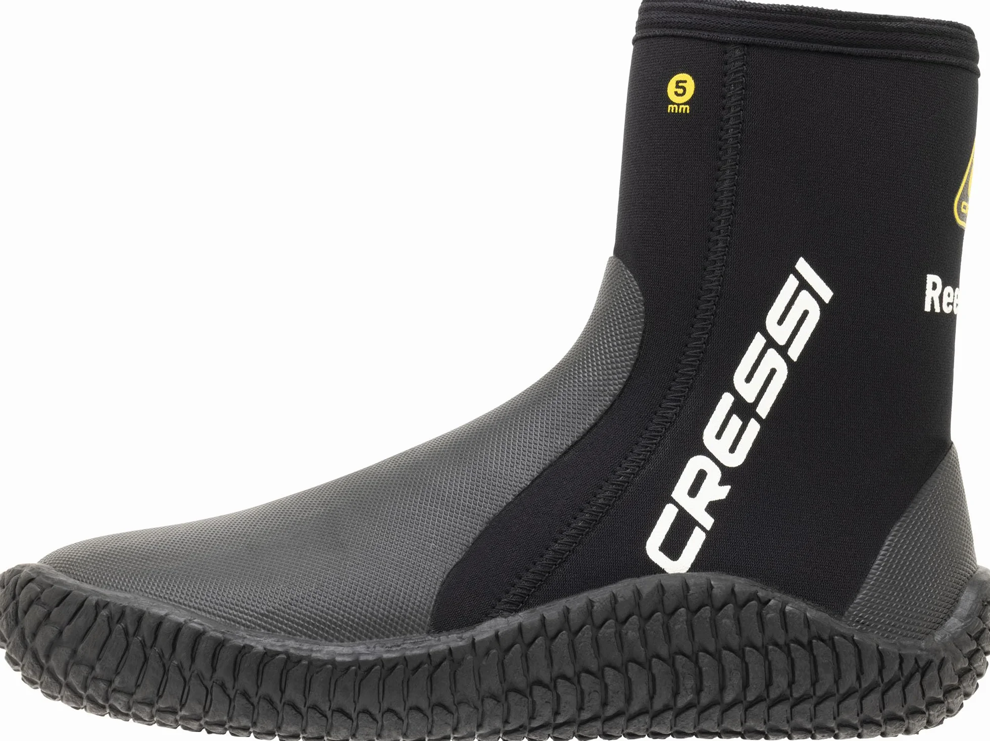 CRESSI ReefTech/RS Boots 5mm - Calzari Unisex in Neoprene Bifoderato Nero 5mm per l’Uso in Acque Fredde e Immersioni con Pinne a Scarpetta Aperta, Progettati per Proteggere i Piedi dal Freddo