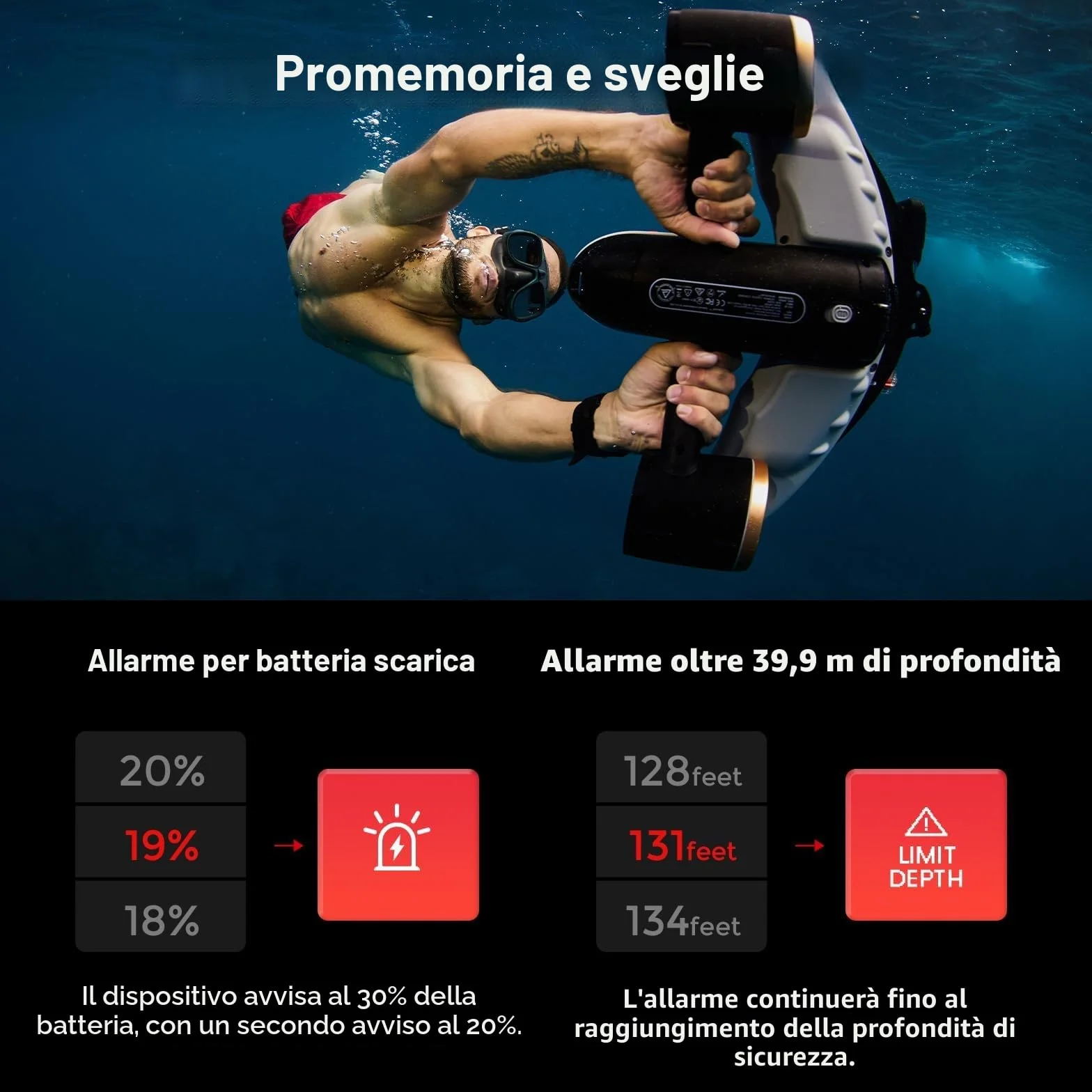 Sublue Navbow Plus Smart Monopattino subacqueo a Doppio Motore con Supporto Action Camera 2 m/s Arancione