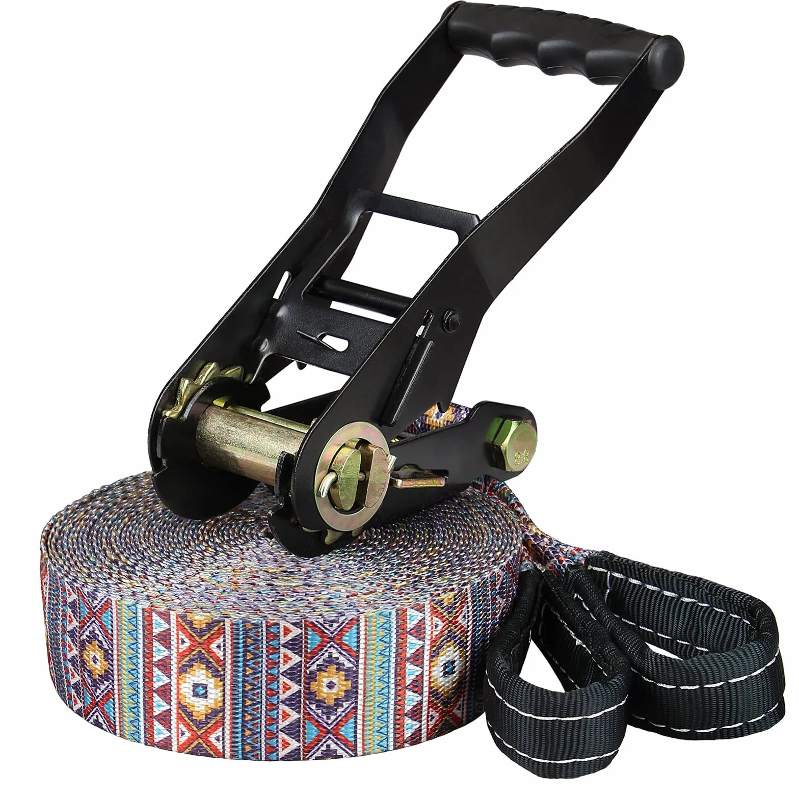 ALPIDEX Slackline Set 15 m z ochroną drzewa i zabezpieczeniem zapadkowym