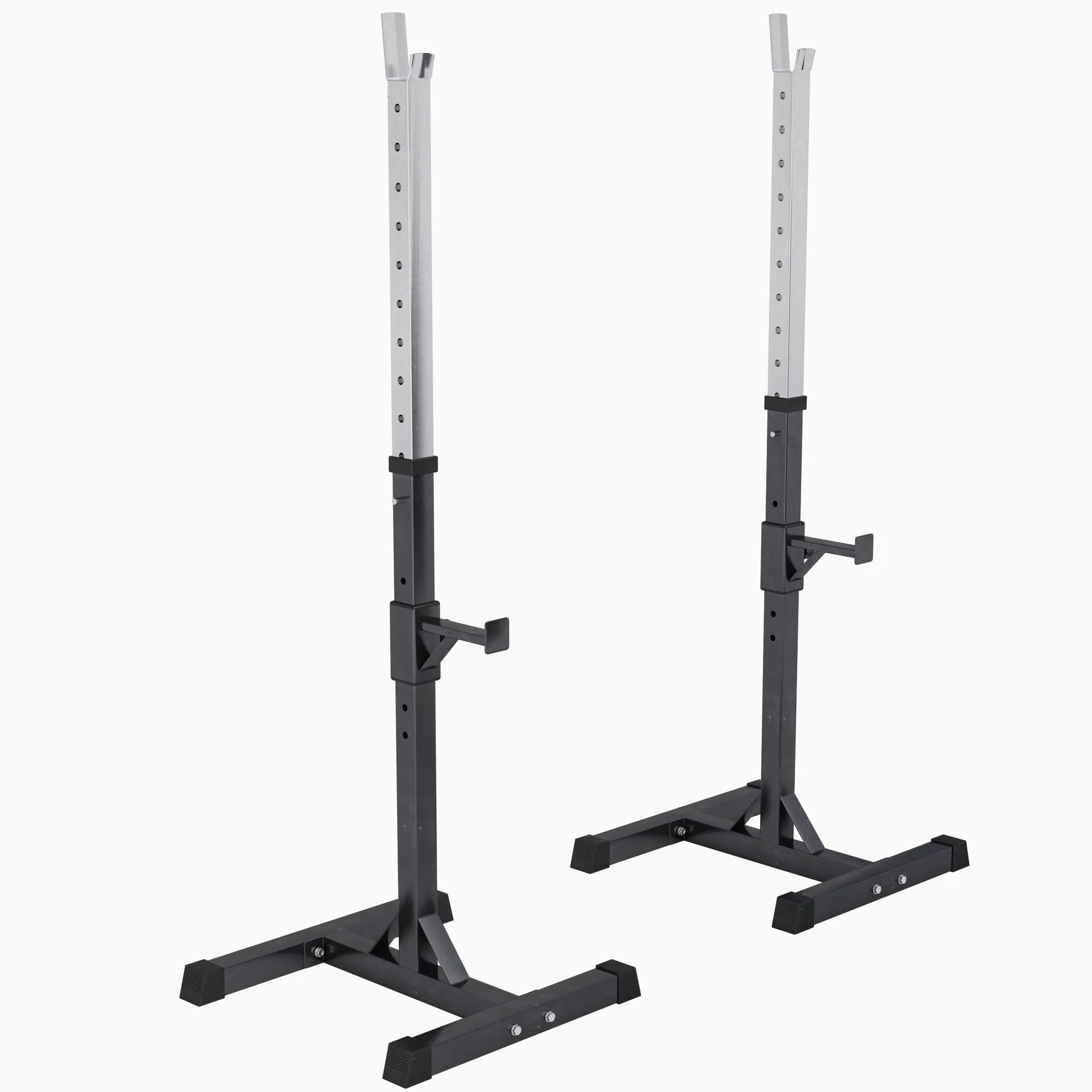GORILLA SPORTS® Squat Rack - Regolabile In Altezza 105-172cm, Porta Manubri, Max. 500kg, Nero, Peso 9kg, Acciaio - Supporto Per Bilanciere, Coppia Barre Di Rastrelliera Pessi, Fitness