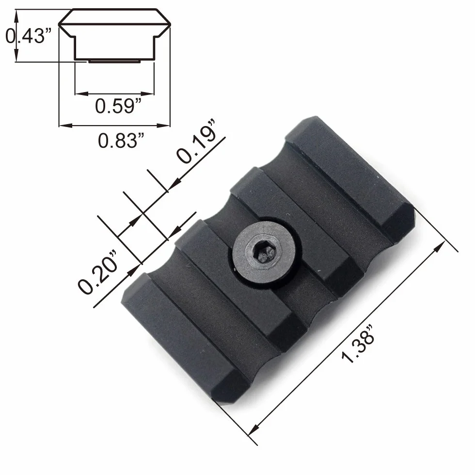TRIROCK 3 Slot Picatinny Rail Keymod Handguard Mount