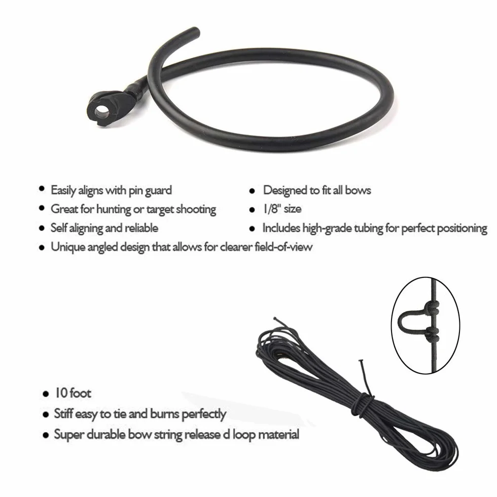 SHARROW Set di Accessori per Arco Compound con Mirino a 5 Pin, Riposo Freccia, Stabilizzatore, Peep Sight, Bow Sling, Corda D-Loop