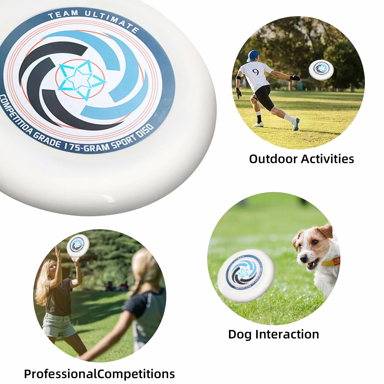 Frisbee Competitivo Ultimate Professionale per Sport all’Aria Aperta con Borsa di Stoccaggio