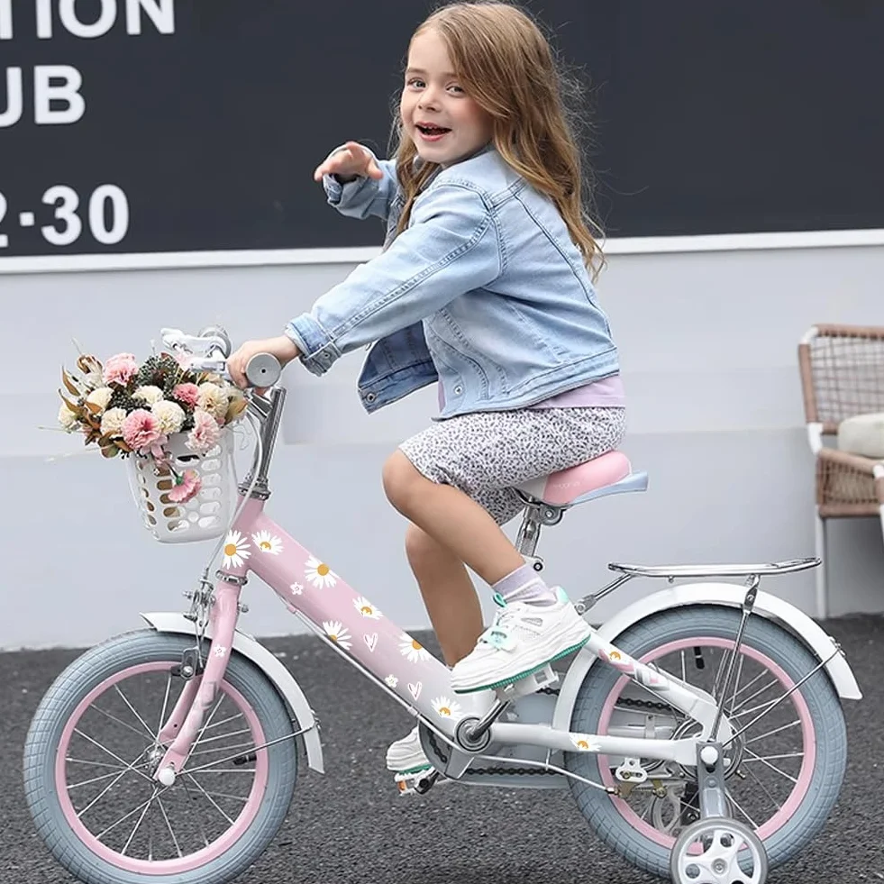 Daisy Adesivi Bici 2 Fogli Impermeabile Telaio Bicicletta Fiore Decorativo
