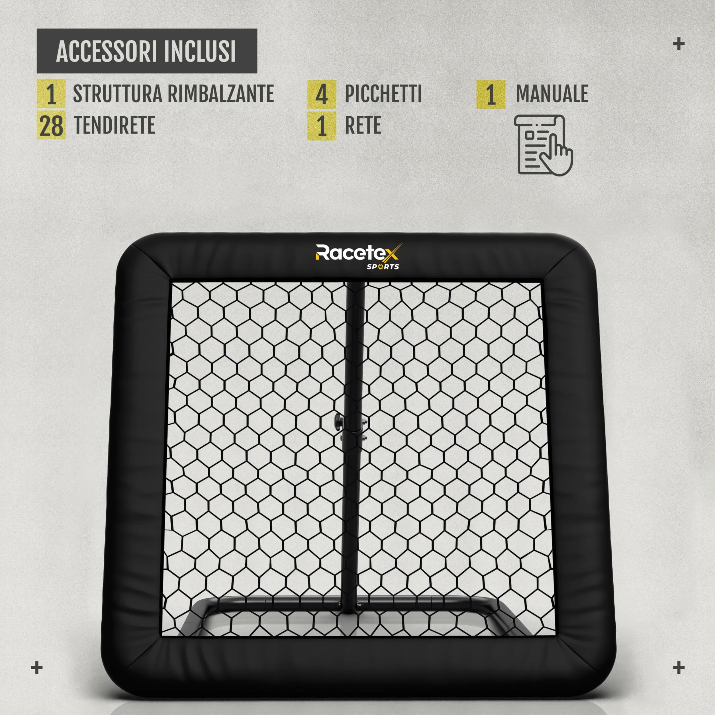 Rimbalzo da Calcio 100x100 cm Regolabile Racetex