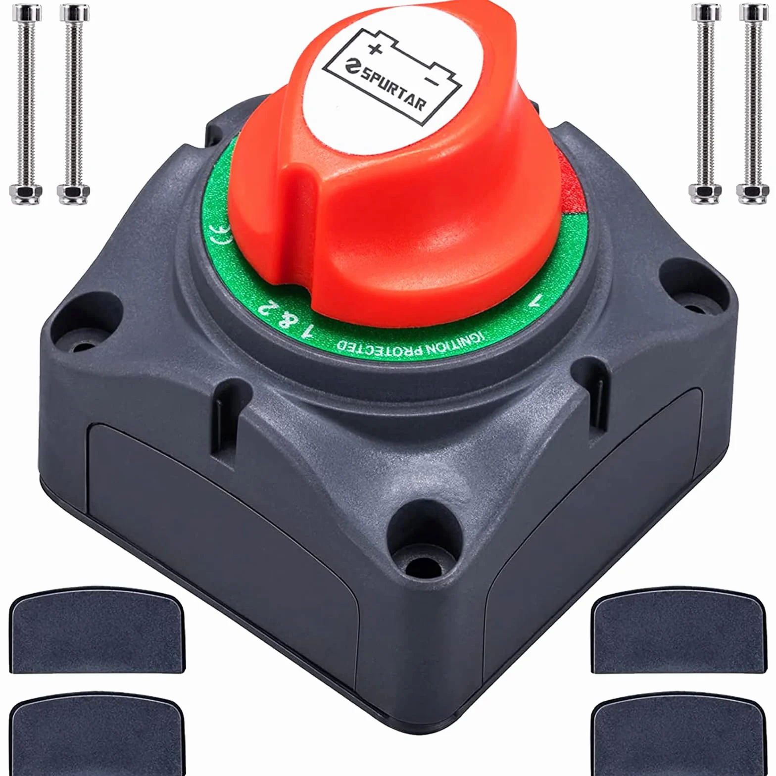 Spurtar Interruttore Stacca Batteria 12V 24V 48V 1-2-Both-Off Stacca Batteria per Auto, Camper, Yacht, Barca, Camion, Autobus