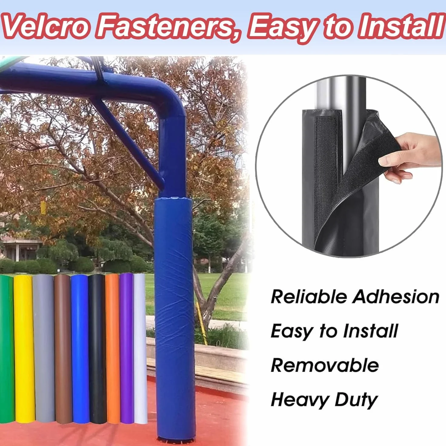 Cuscino per Palo di Basket Rivestimento Protettivo Esterno 150cm Altezza per Pali Metallici Rotondi