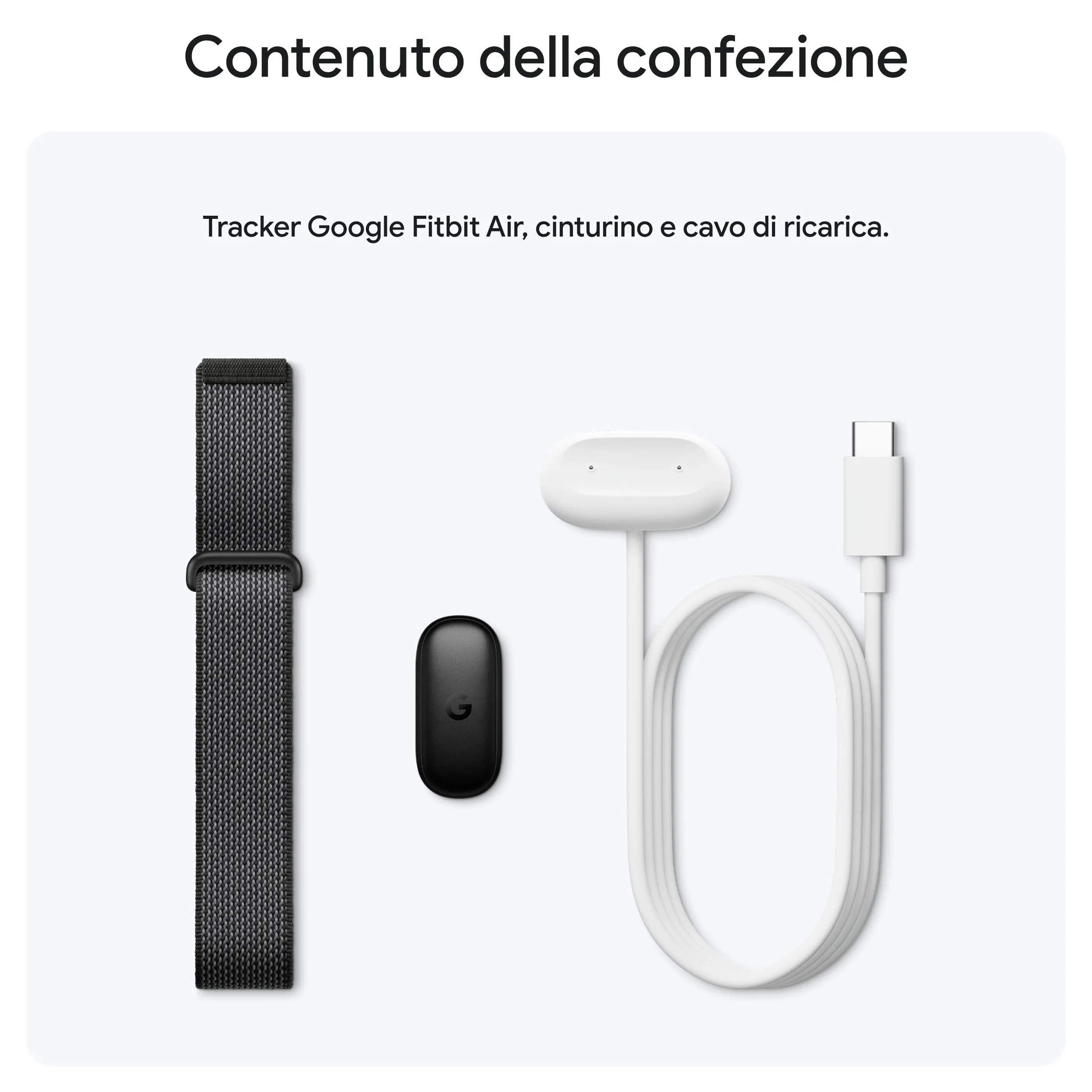 Google Fitbit Air Activity tracker monitoraggio fitness battito cardiaco sonno coaching AI autonomia 7 giorni Rosso lampone