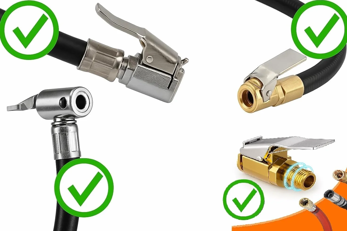 Set 9 ugelli adattatori compressore aria compressa pistola scarico ottone plastica