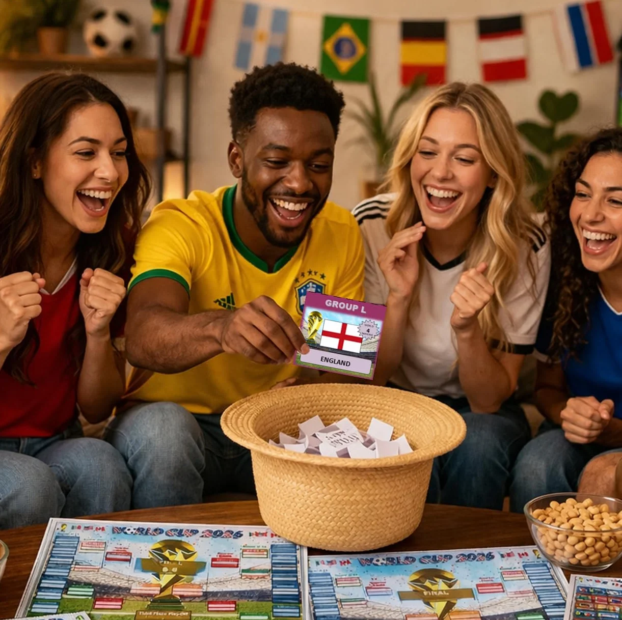 World Cup 2026 Wall Chart & Sweepstake Kit – Calcio Wall Planner z posterem, rejestrem A4 i 48 biletami