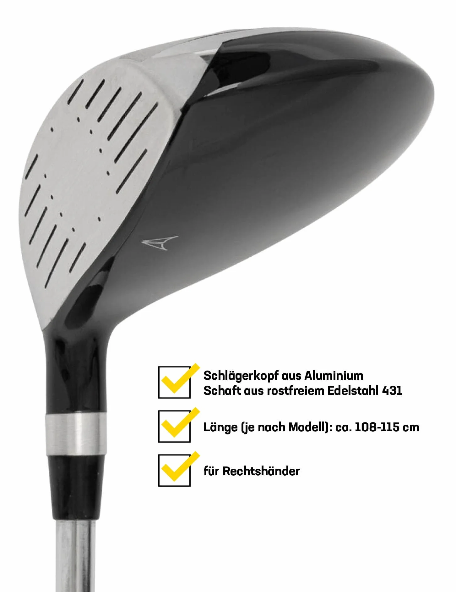 Golf Driver dla destrimani Stal nierdzewna Aluminium 108-115 cm 56-58° 420 g