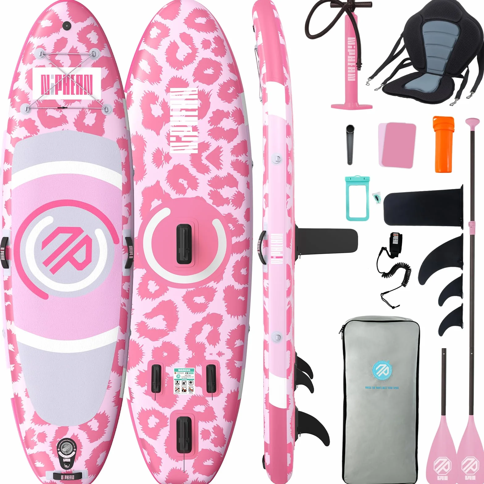 Niphean SUP Gonfiabile con Sedile Ultraleggero Tavola SUP per Donne Pinna StabilTrac Antiscivolo per Yoga Animali Domestici