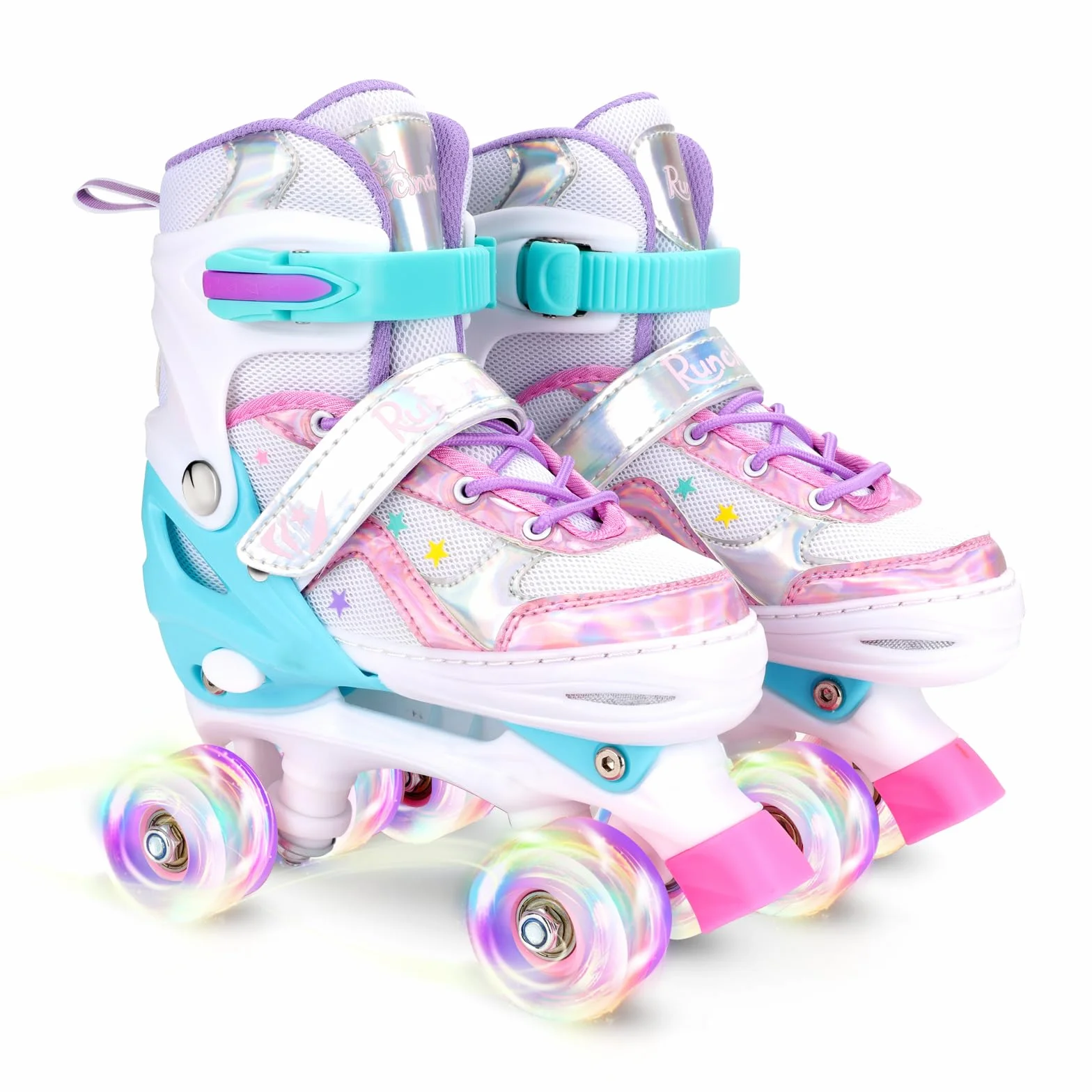 Pattini a rotelle per bambini 4 misure regolabili ruote illuminate