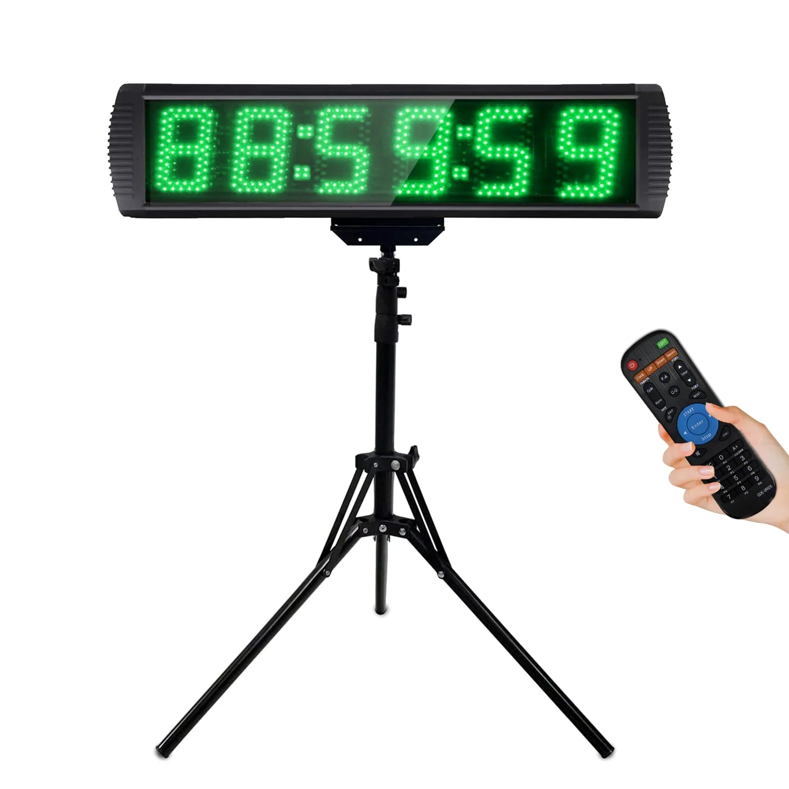 Timer Conto alla Rovescia, Orologio da Parete Digitale 5 Pollici con Supporto, Cronometro Sportivo alla Rovescia/Aumento con Telecomando, 12/24H Timer Digitale LED per Maratona Casa Palestra