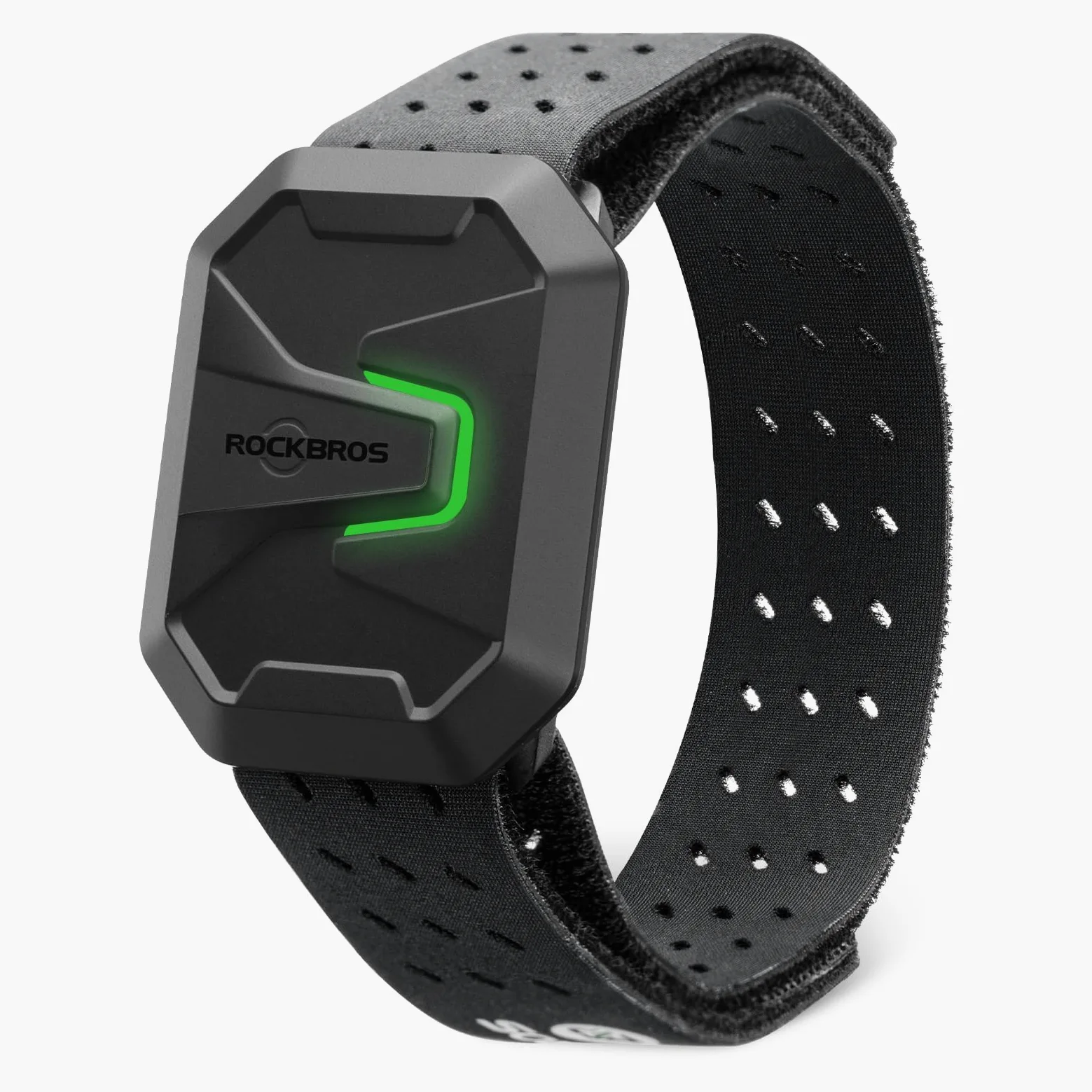 ROCKBROS Fascia Cardio da Braccio Bluetooth e ANT+ Cardiofrequenzimetro Fascia Cardio Sensore Frequenza Cardiaca con Luci LED in Tempo Reale Impermeabile IP67 Compatibile con Strava Zwift Wahoo Garmin