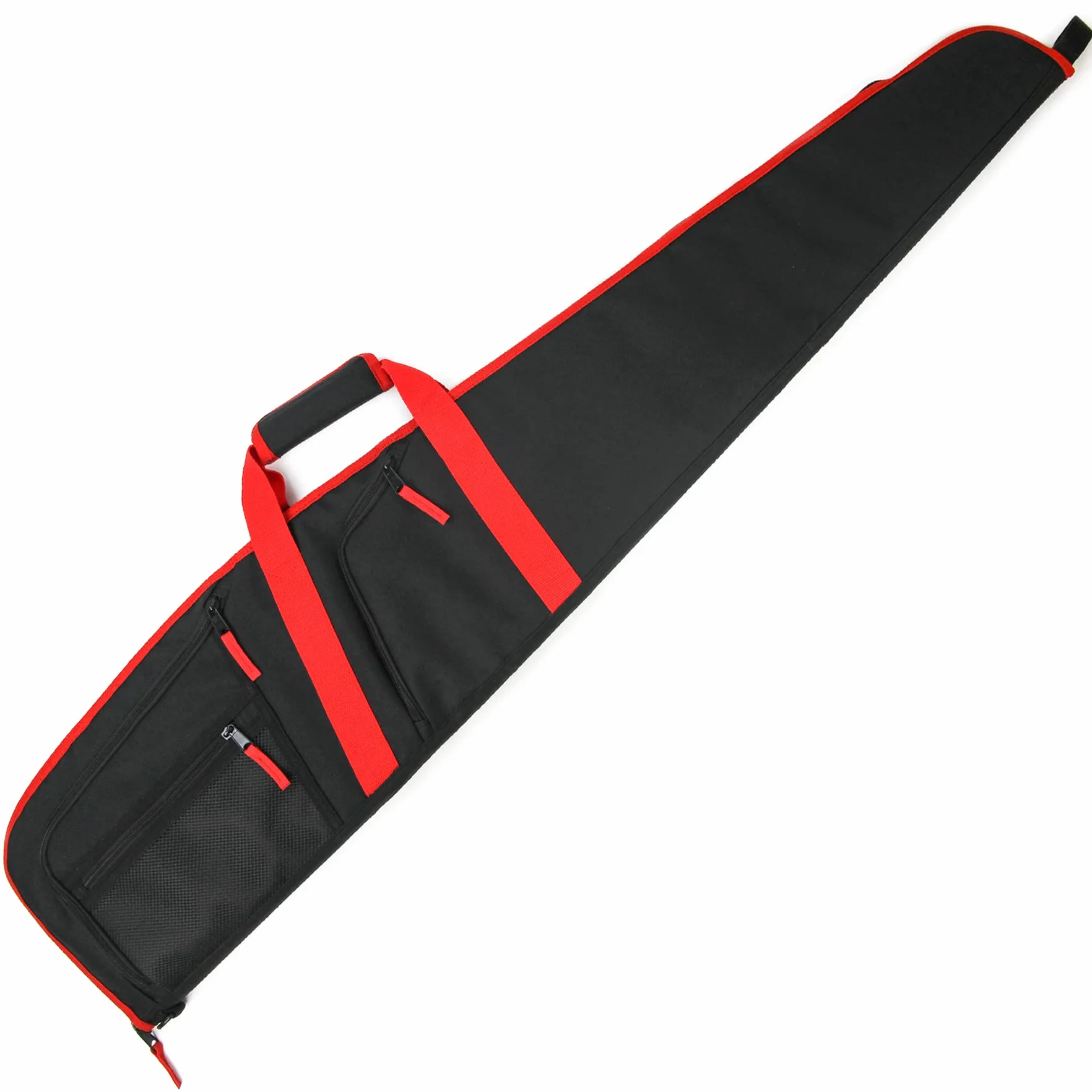 Custodia Morbida per Carabina Borsa da Trasporto di Fucile con Tracolla 125cm Nero Rosso