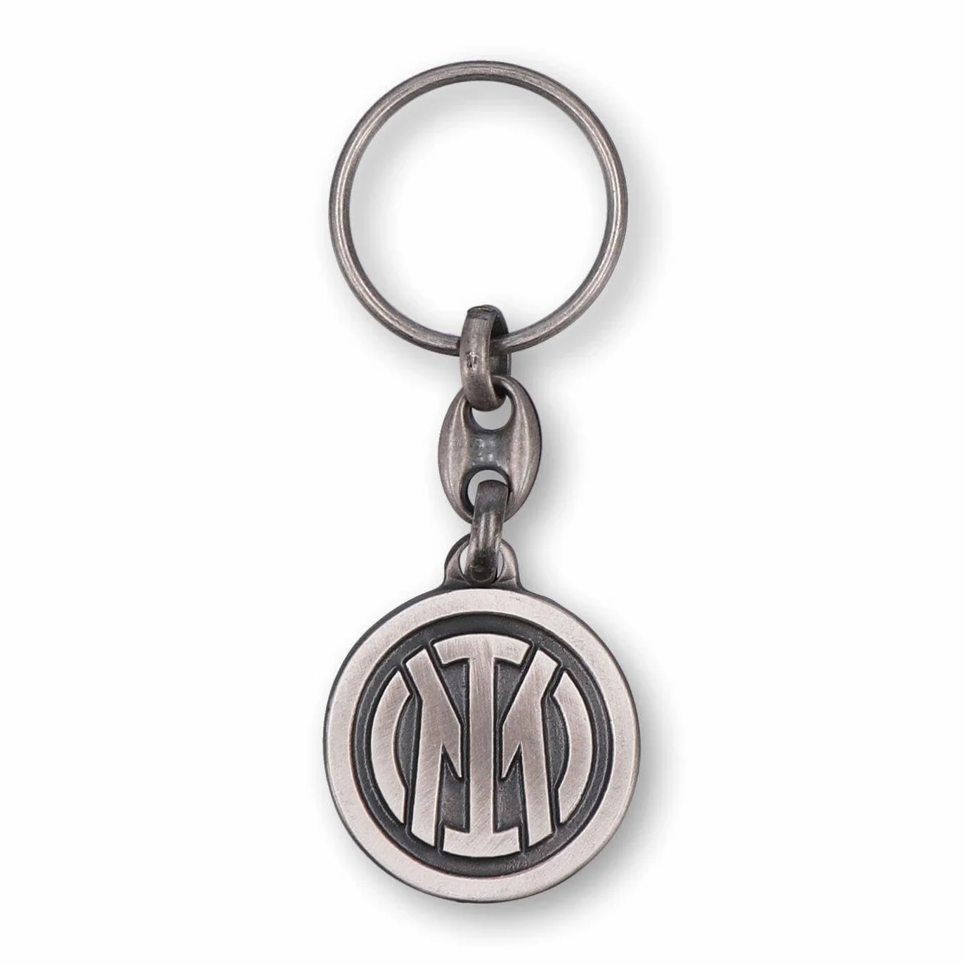 FCP Inter Internazionale Portachiavi Argento ANTICHIZZATO Logo Ufficiale Auto Gadget Calcio