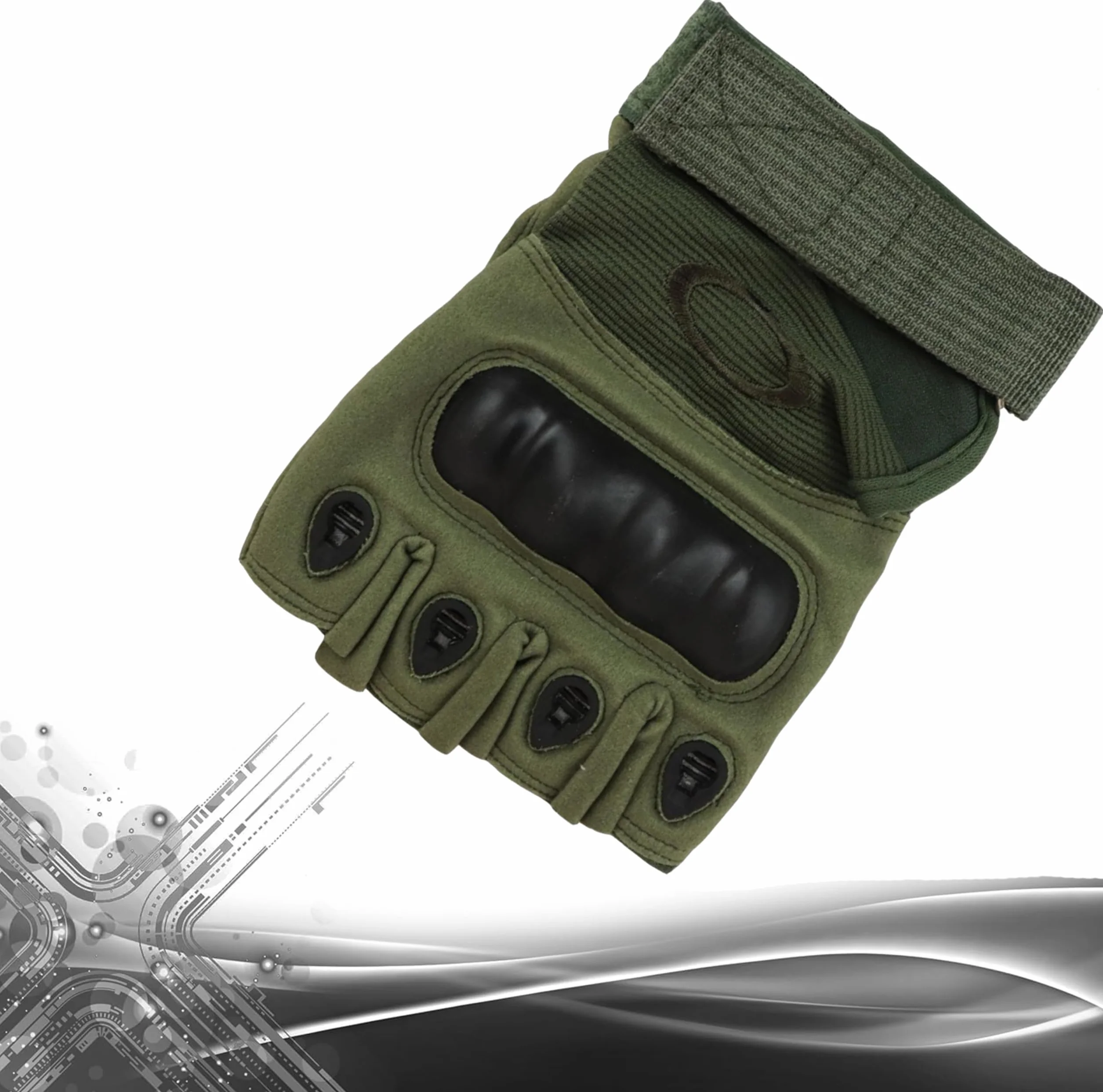 Kamass Guanti PAINTBALL tattici militari Unisex mezze dita per outdoor con protezione nocche MTB Leggeri Antivento e Antitaglio
